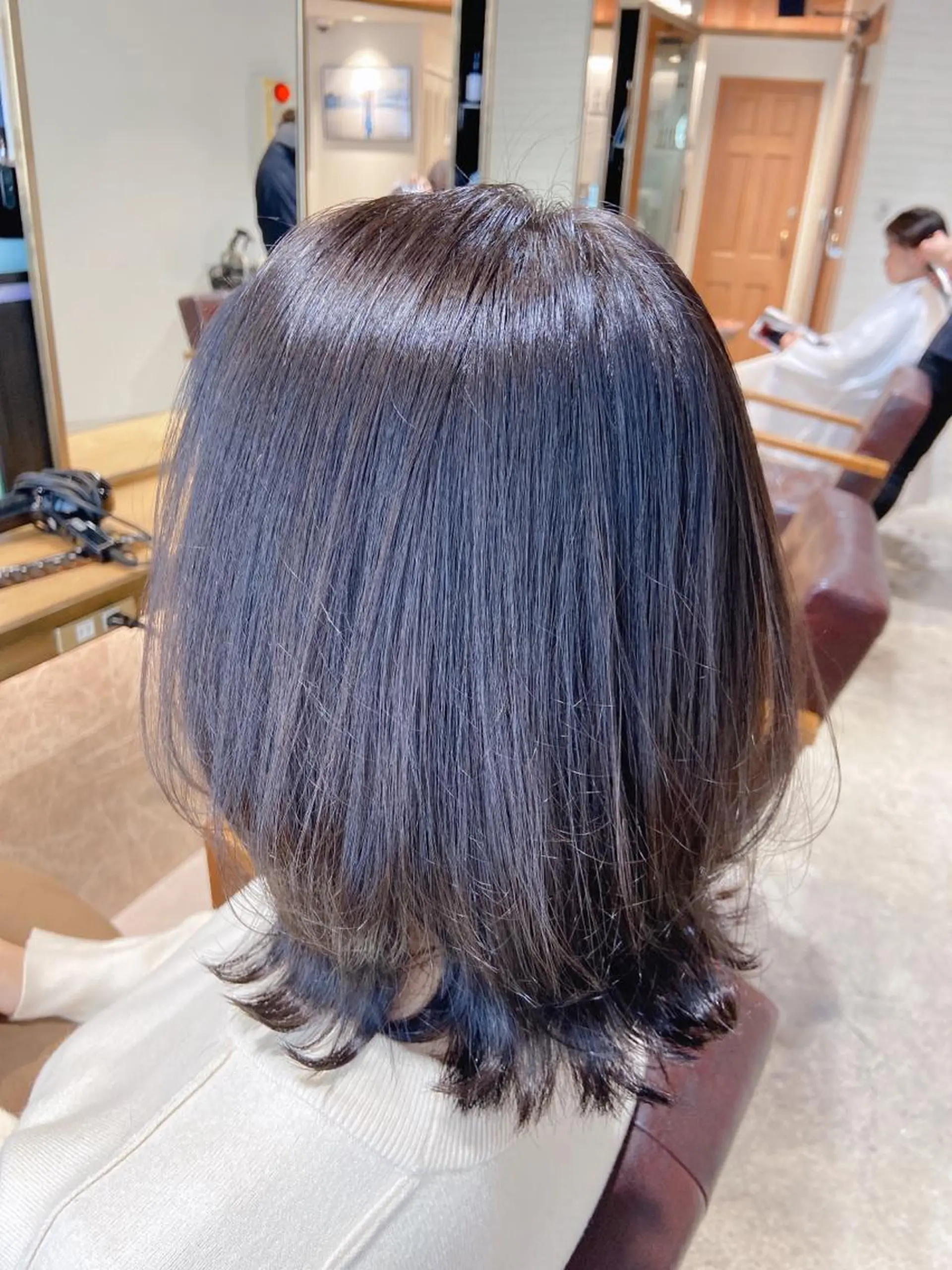 セミロング カラー ヘアアレンジ 結婚式・ブライダル セミロングパーマ アッシュ ベージュカラー 黒髪 カット ヘアカラー レイヤー×ヘッドスパ ＊保田遥＊のヘアスタイル
