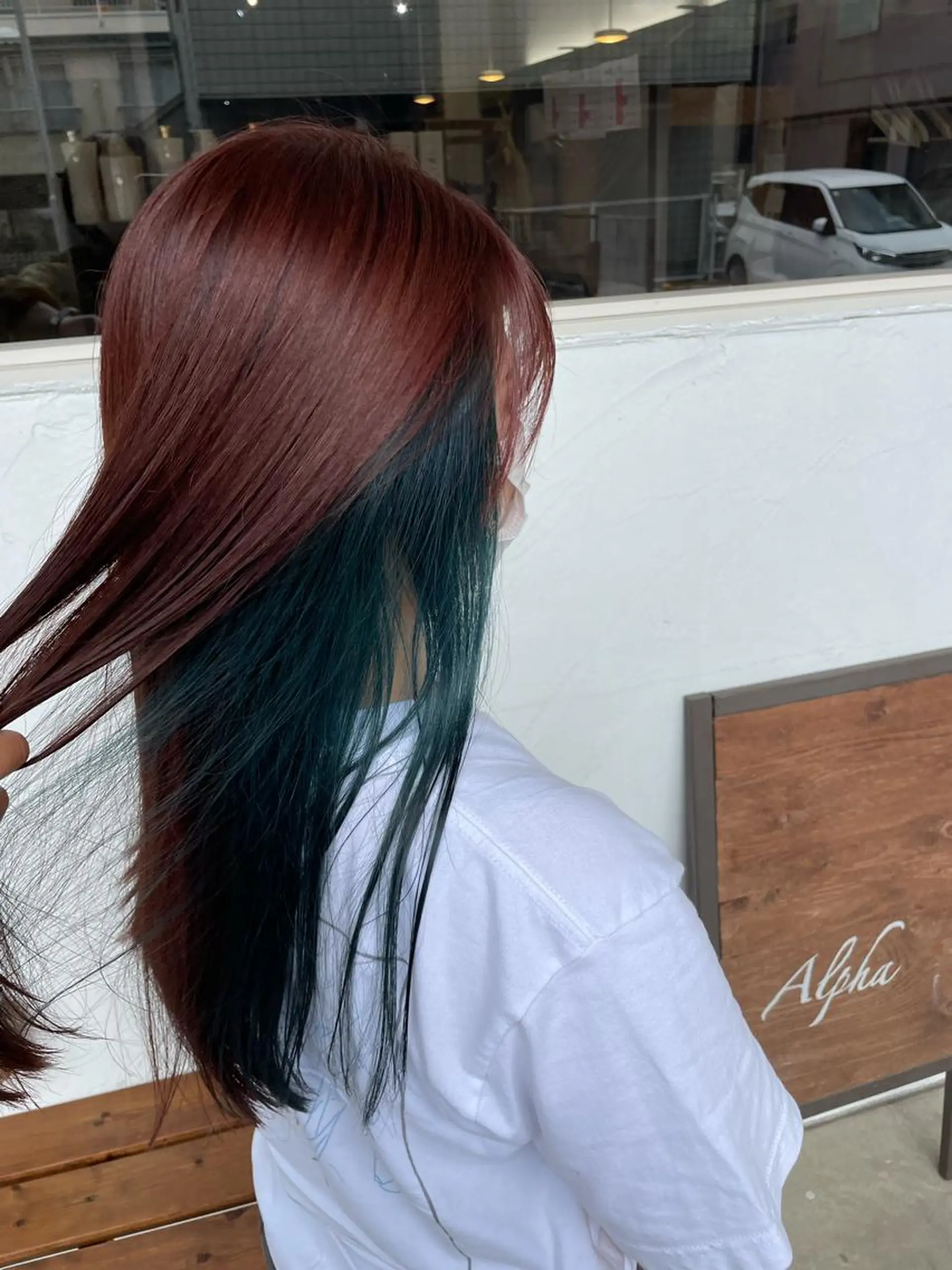 ロング ピンクブラウン ヘアカラー ヘッドスパ 正分 真美のヘアスタイル