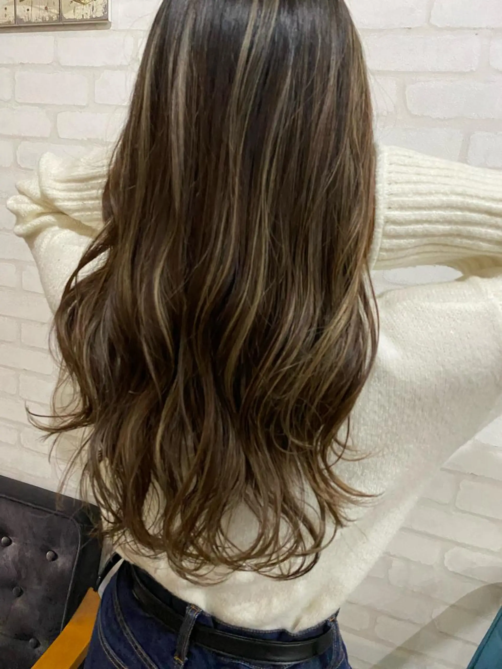 ロング ボブ エクステ ハイライト 髪質改善 韓国風ヘア ココルアナ 豊中美容室のヘアスタイル