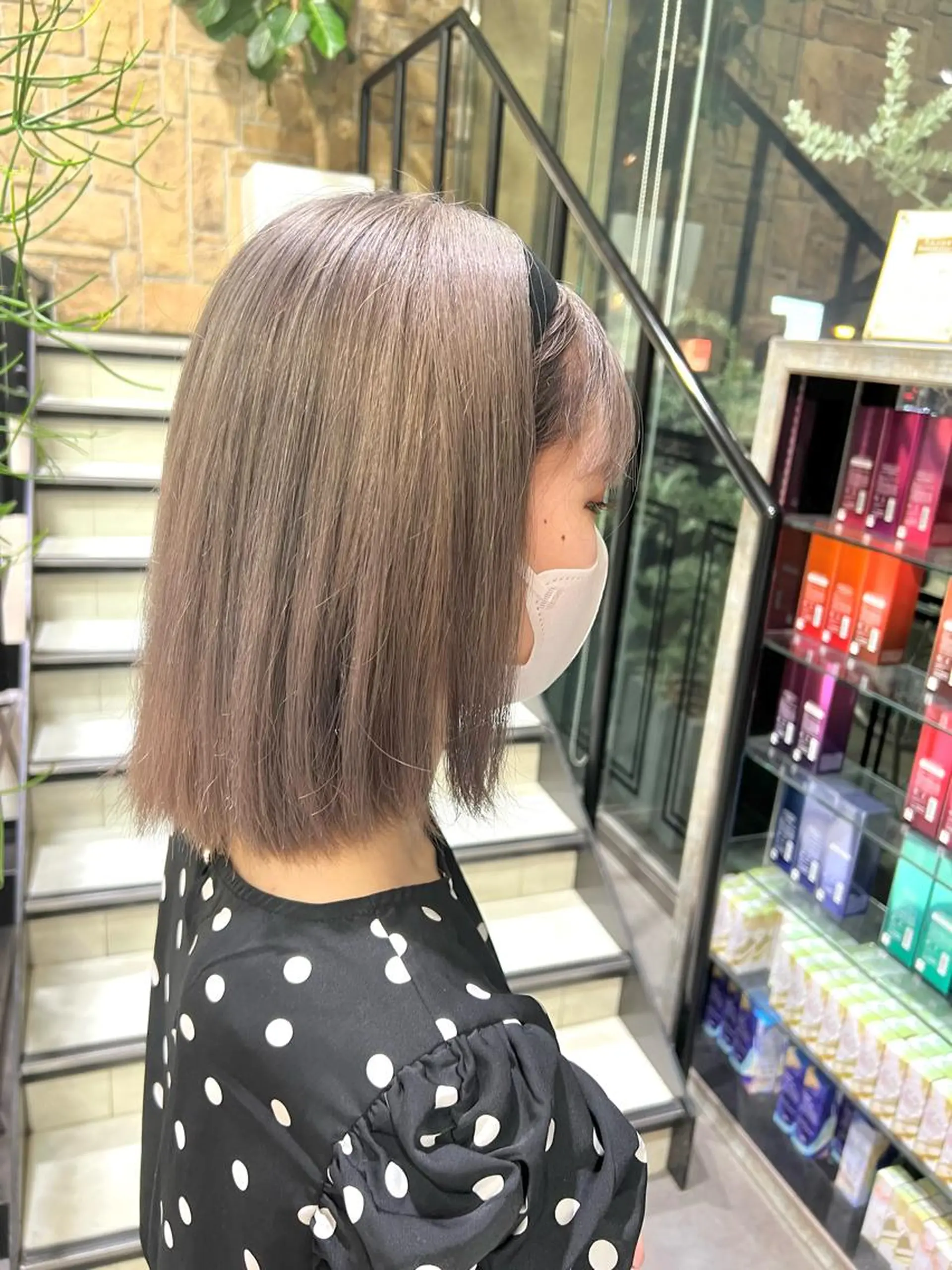 ミディアム カラー ブリーチ ケアブリーチ グレージュ ピンクカラー メンズカット松戸/韓 国/メンズパーマ航太のヘアスタイル