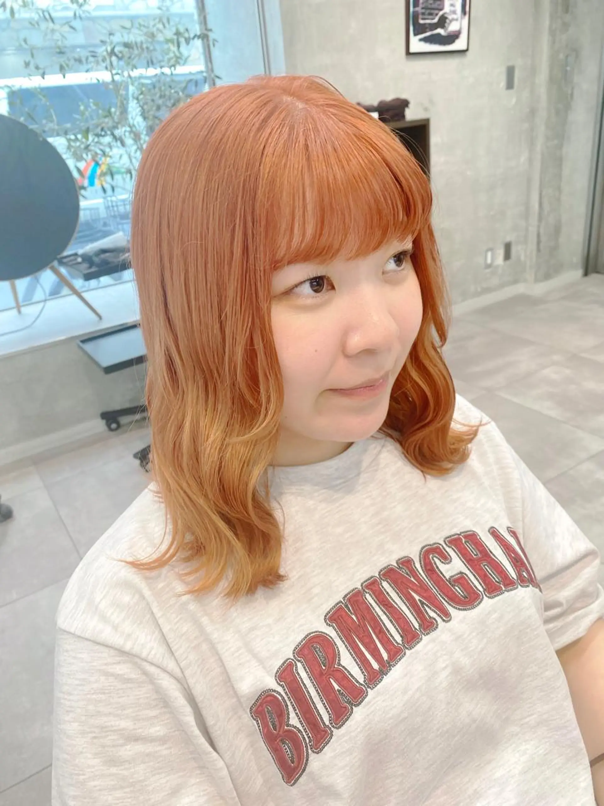 ミディアム カラー オレンジ ヘアカラー トリートメント ブリーチ/髪質改善 🍀MASAKiのヘアスタイル