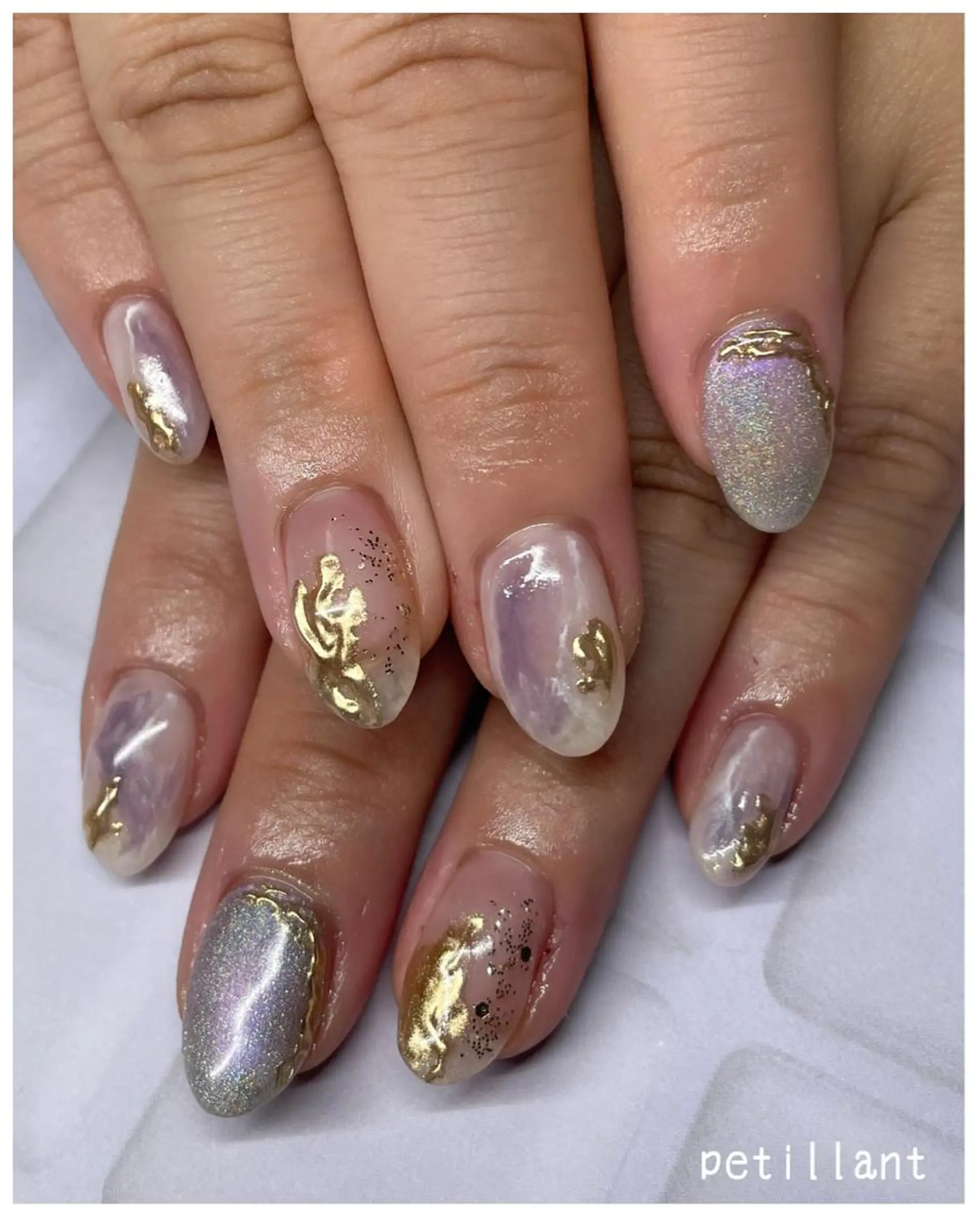 ネイル アートネイル 長さ出し nail salon petillantのネイルデザイン