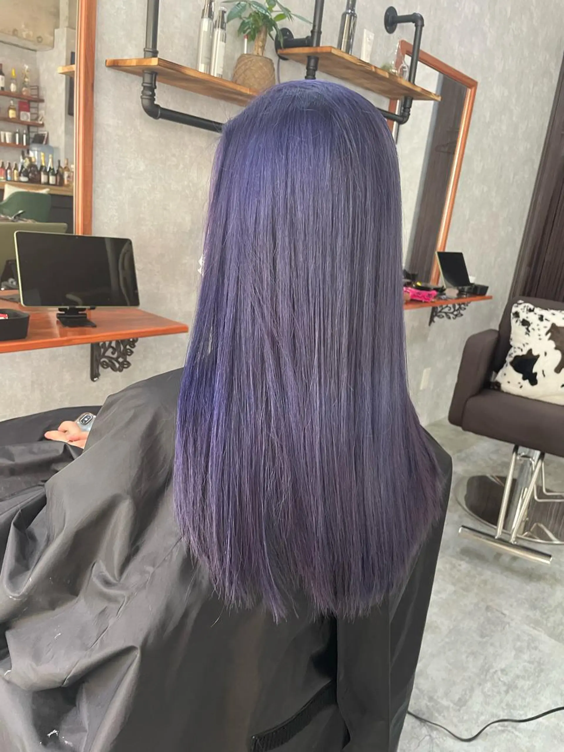 ロング アッシュ 韓国風カラー ボブ ハイライト 韓国風ヘア andKおもろまち店 艶ダブルカラー✨のヘアスタイル