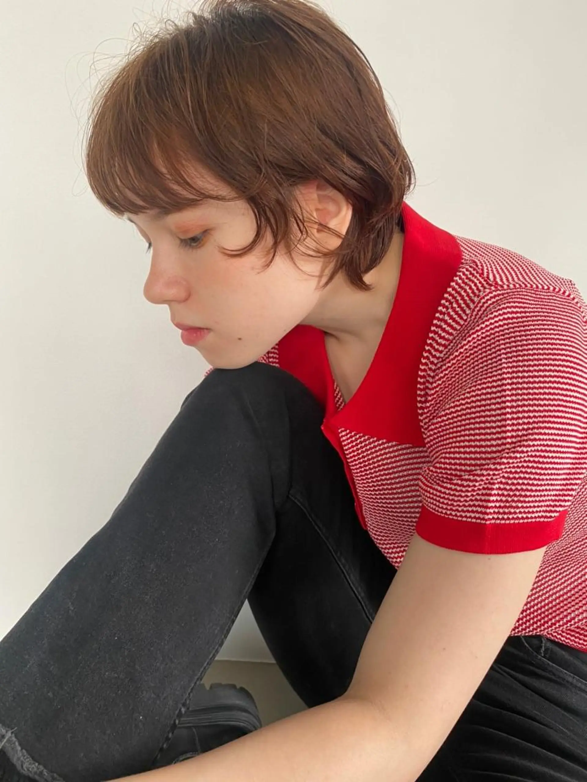ショート カラー パーマ アディクシーカラー ブリーチ ブロンド ブルーカラー ハイライトカラー カット ヘアカラー トリートメント CEINE＋ officialのヘアスタイル