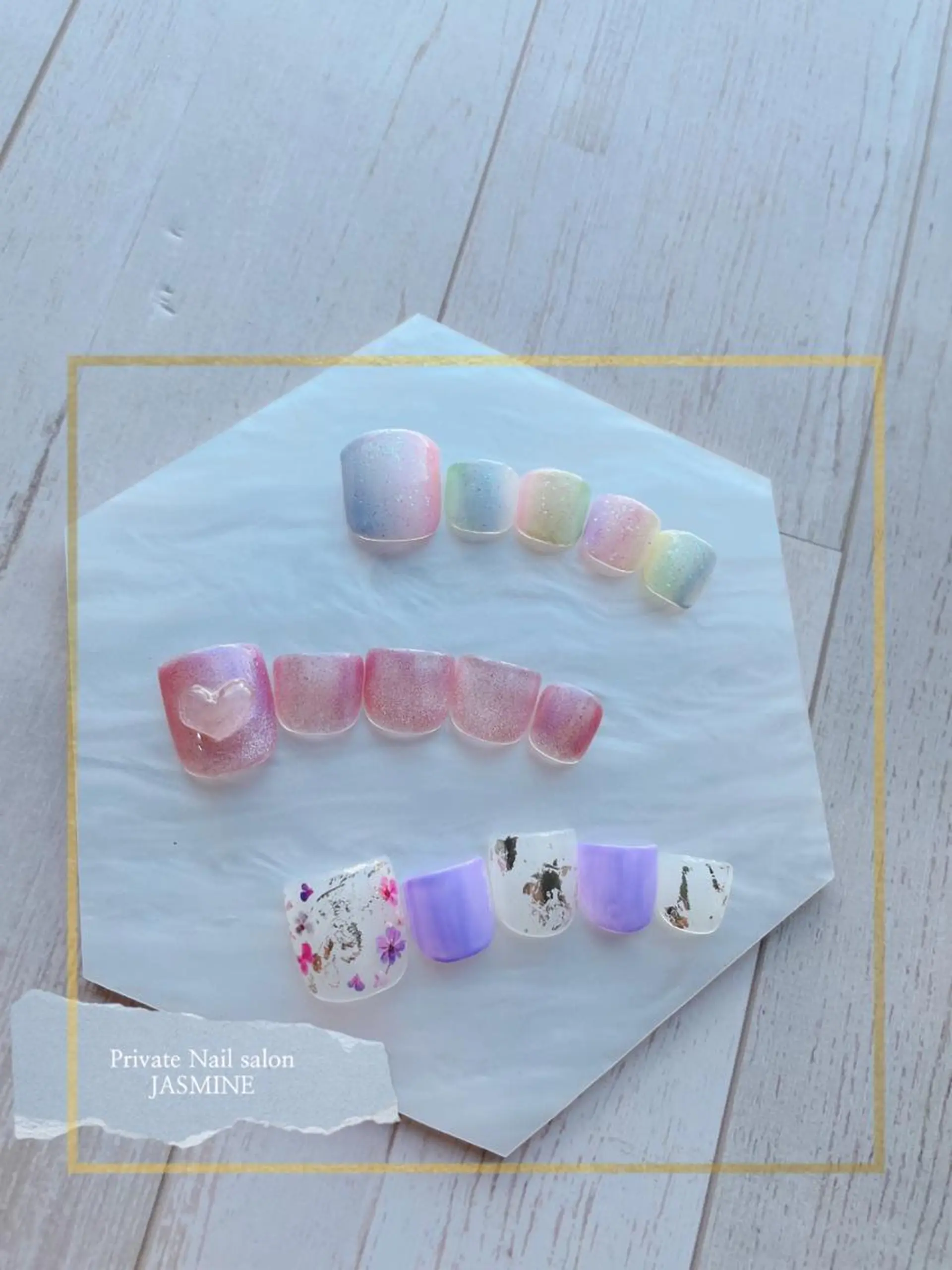 ネイル フラワーネイル フットネイル マグネットネイル 春ネイル Nail salon JASMINEのネイルデザイン