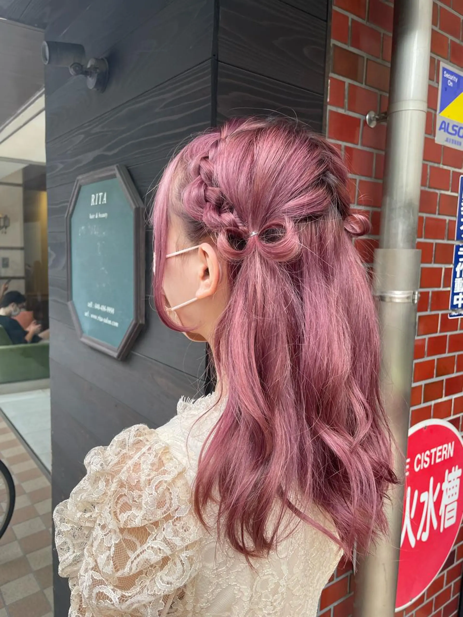 ロング カラー ヘアアレンジ カット ヘアカラー トリートメント みねぎし ふうかのヘアスタイル