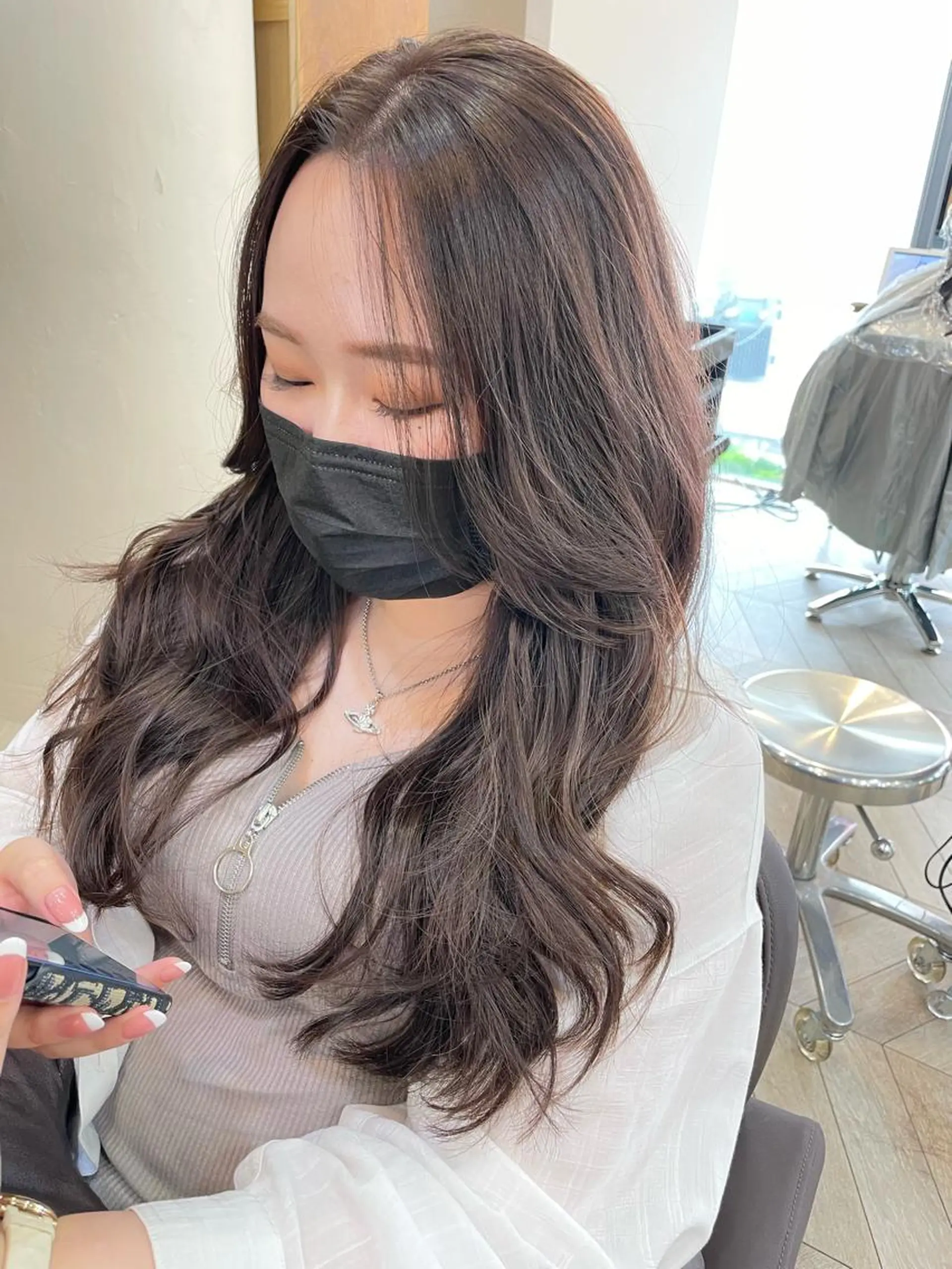 ロング カラー ウルフカット/ボブ りなのヘアスタイル