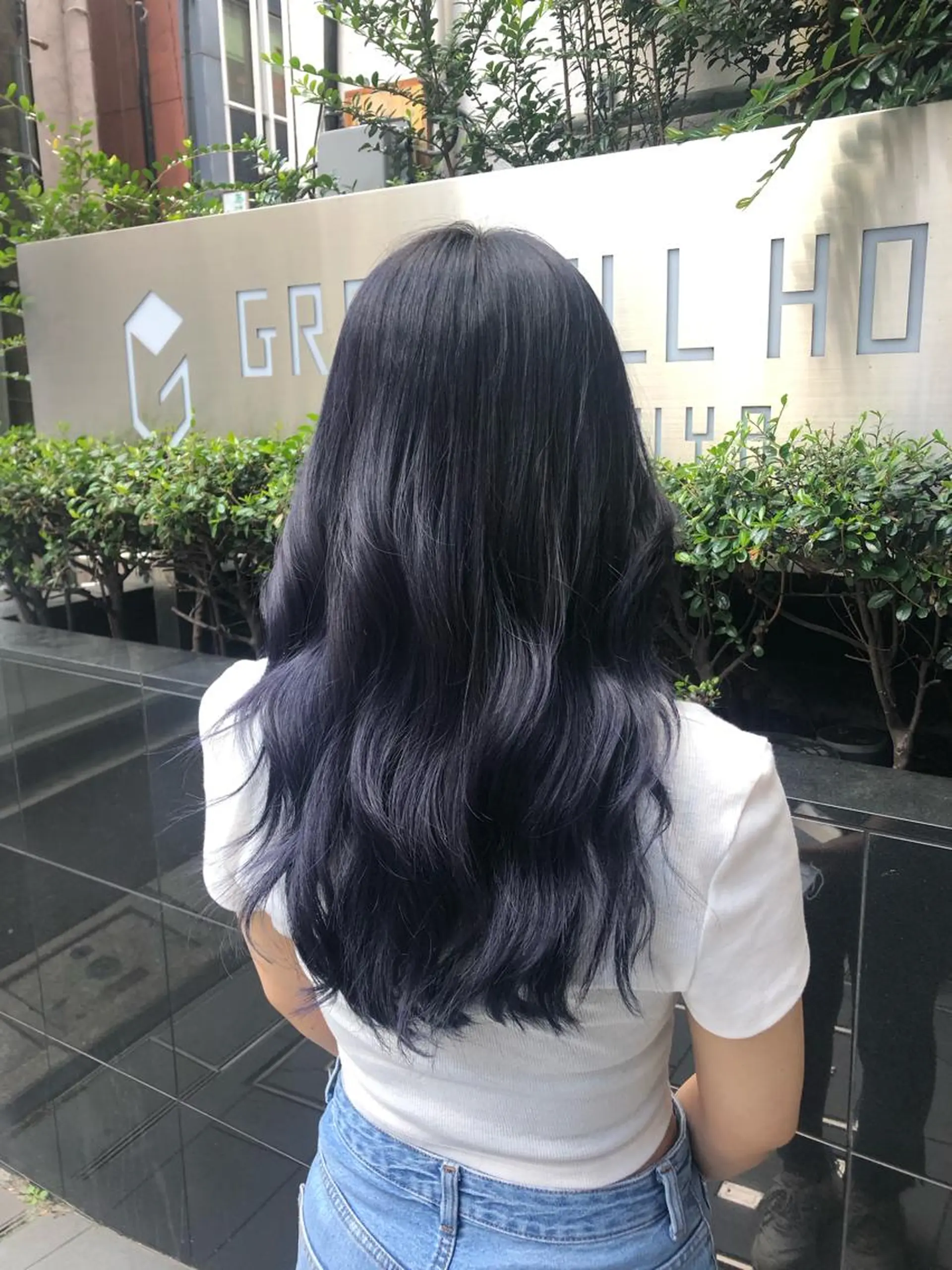 ロング カラー ブリーチ パープルカラー 韓国風ヘア レイヤーカット カット ヘアカラー トリートメント ボブ/縮毛矯正/ レイヤー/塚田のヘアスタイル