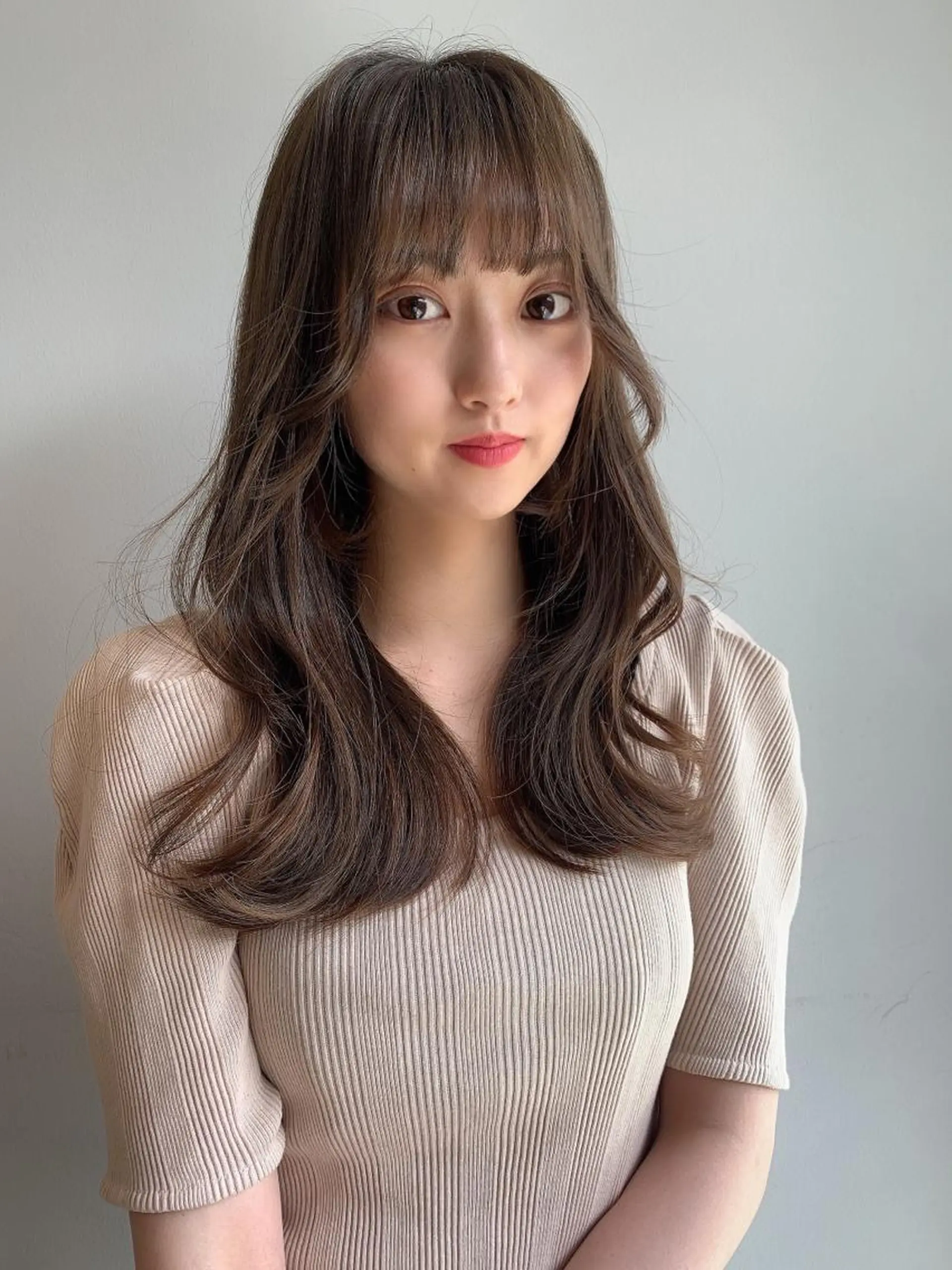 ミディアム カラー カット ヘアカラー トリートメント ヘッドスパ 透明感/オリーブ/ グレージュ/YUKAのヘアスタイル