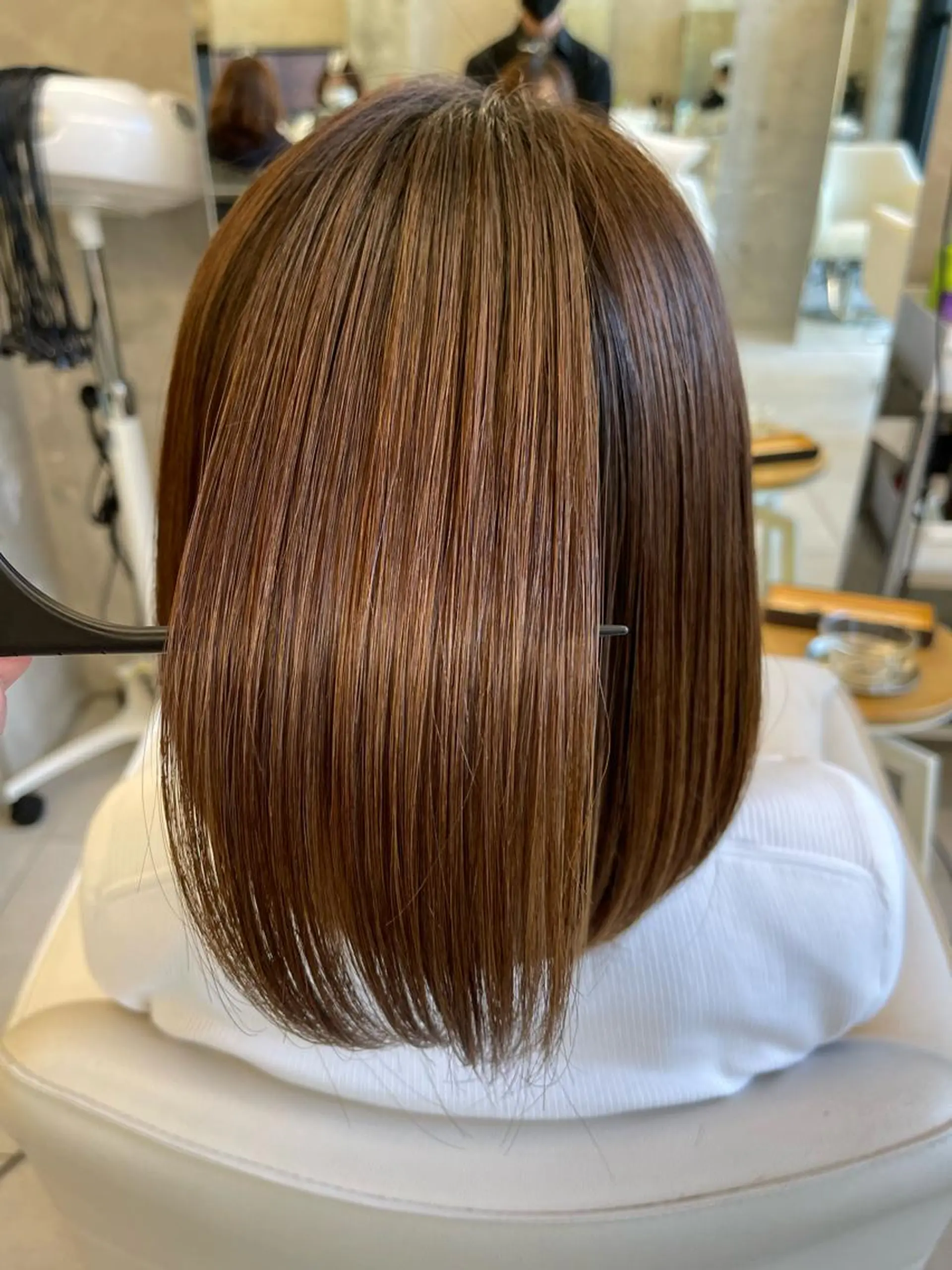 ミディアム カラー パーマ トリートメント 酸性ストレート ストレートパーマ 滝沢 嵩大のヘアスタイル