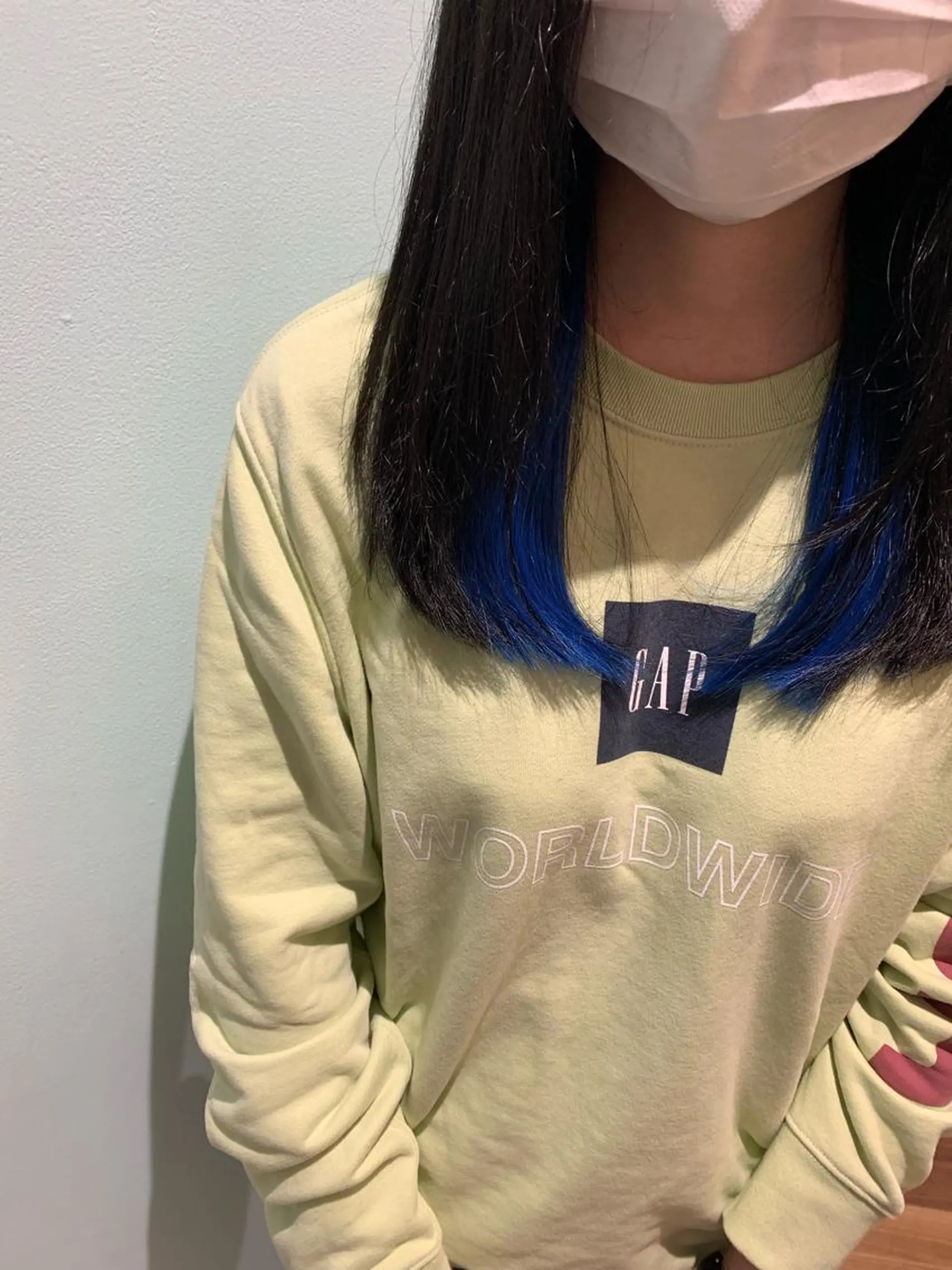 ミディアム カラー ヘアアレンジ 黒髪 ブルーカラー ブルーブラック エクステ 髪質改善&Spa fee by carrefour 大橋店[フィー・バイ・カルフール大橋]所属・stylist Yukieのヘアスタイル