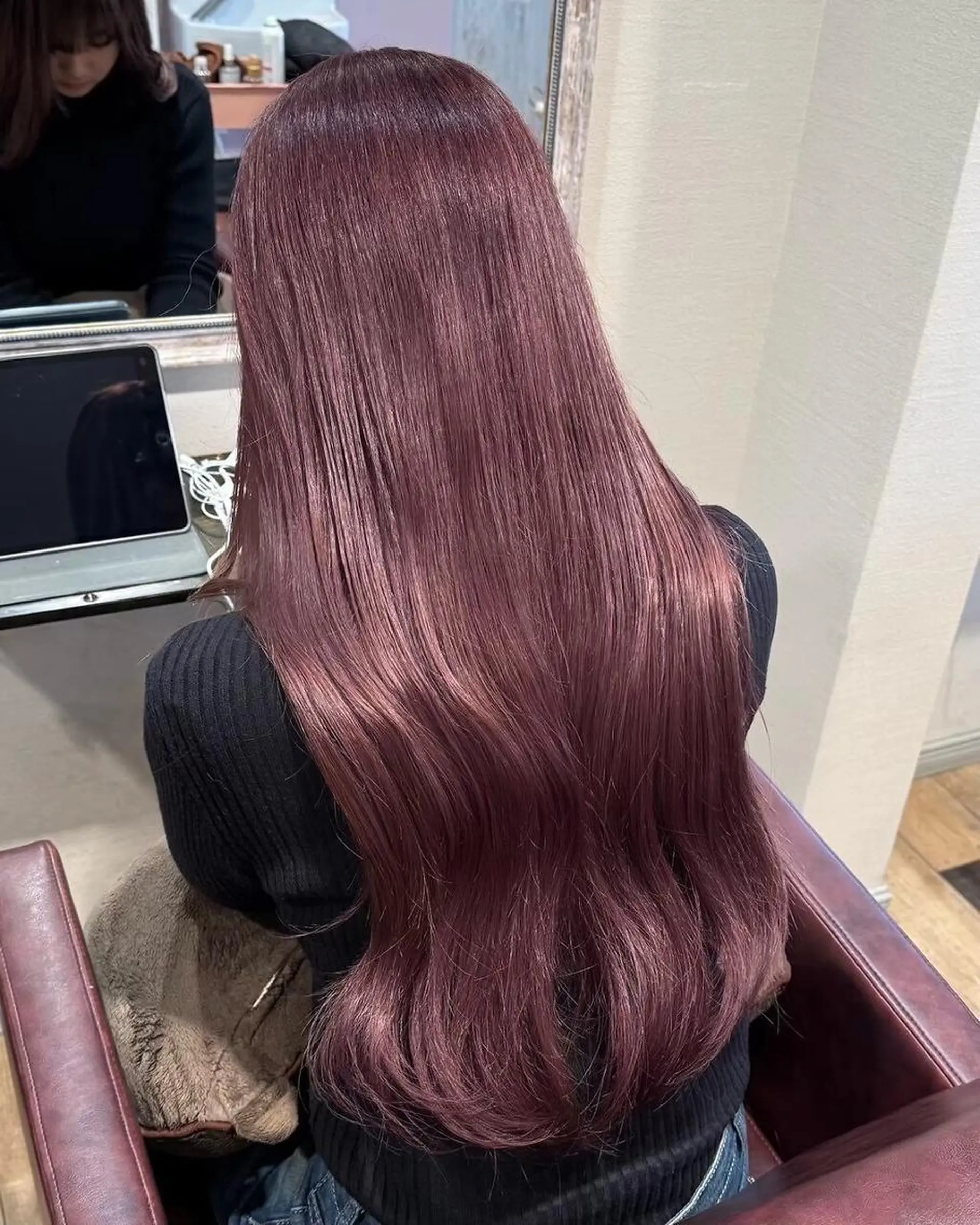 ロング ボブ ハイライト 髪質改善 韓国風ヘア レイヤーカット .5 by soleil 小松店のヘアスタイル
