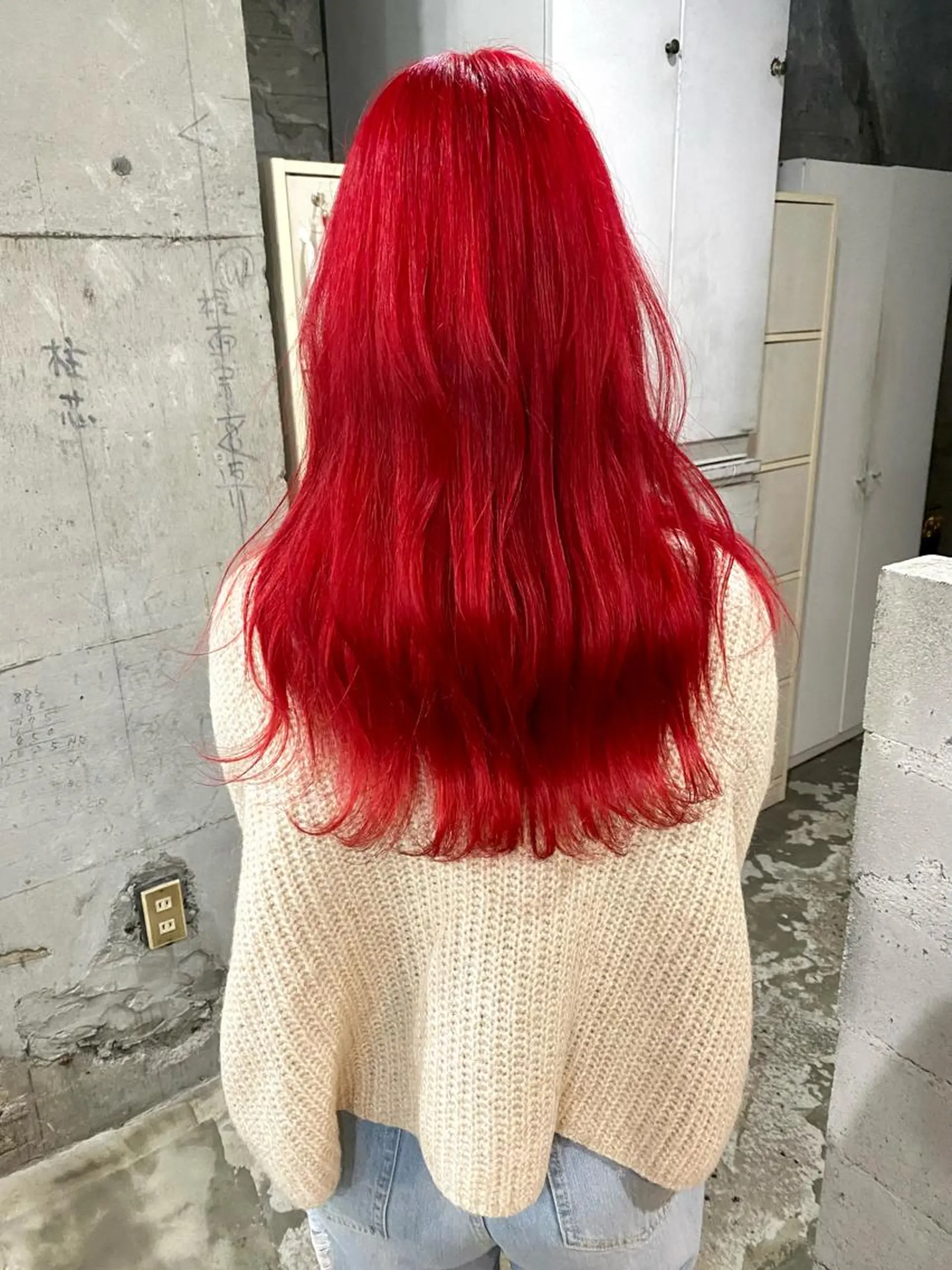 セミロング カラー ヘアアレンジ ブリーチ ケアブリーチ レッドカラー ヘアカラー ［似合わせヘア］ ✂︎OGURO✂︎のヘアスタイル