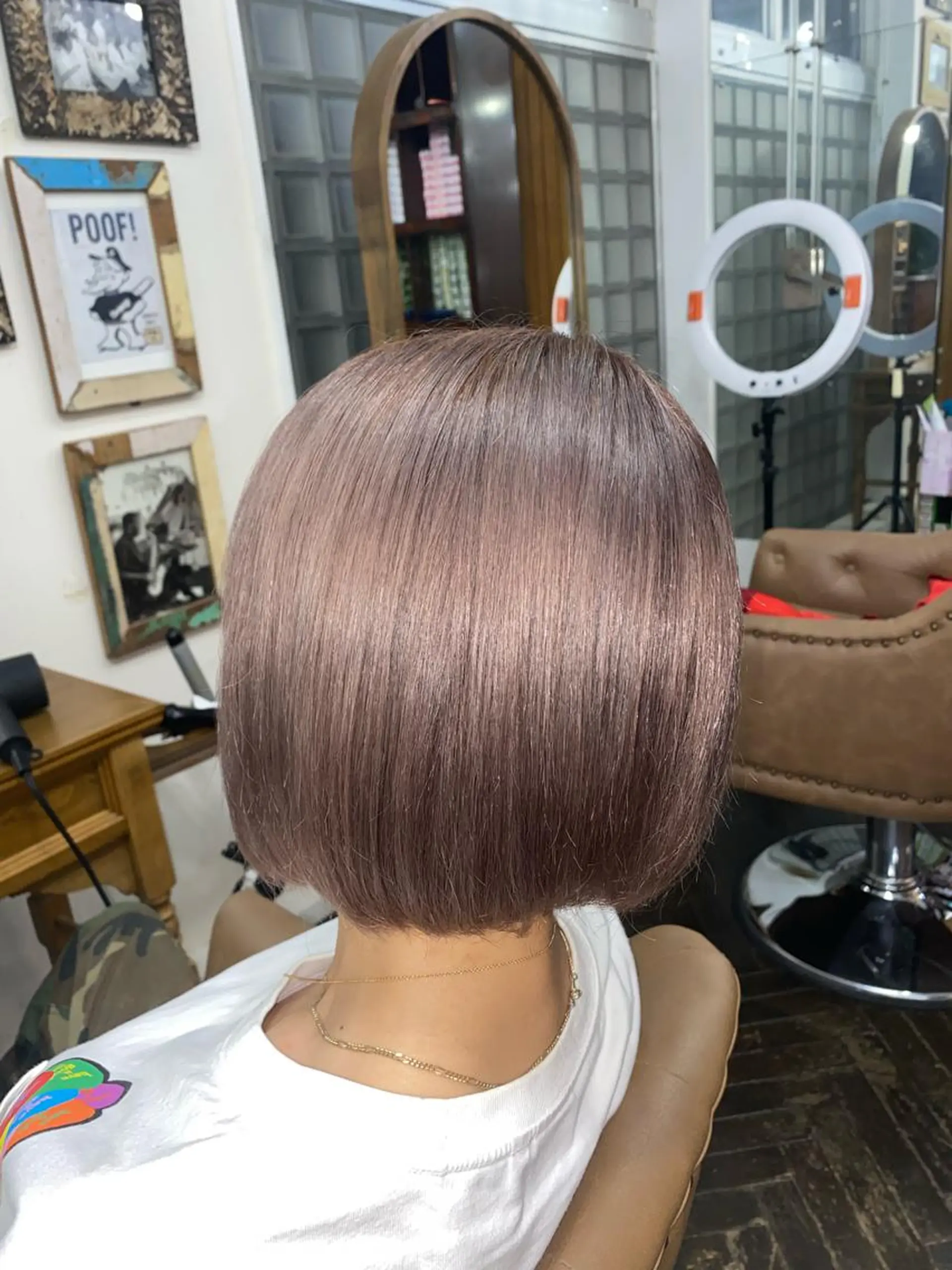 ミディアム カラー ベージュカラー ピンクカラー ピンクベージュ 🌈ブリーチ コーンロウ🌈ENOのヘアスタイル