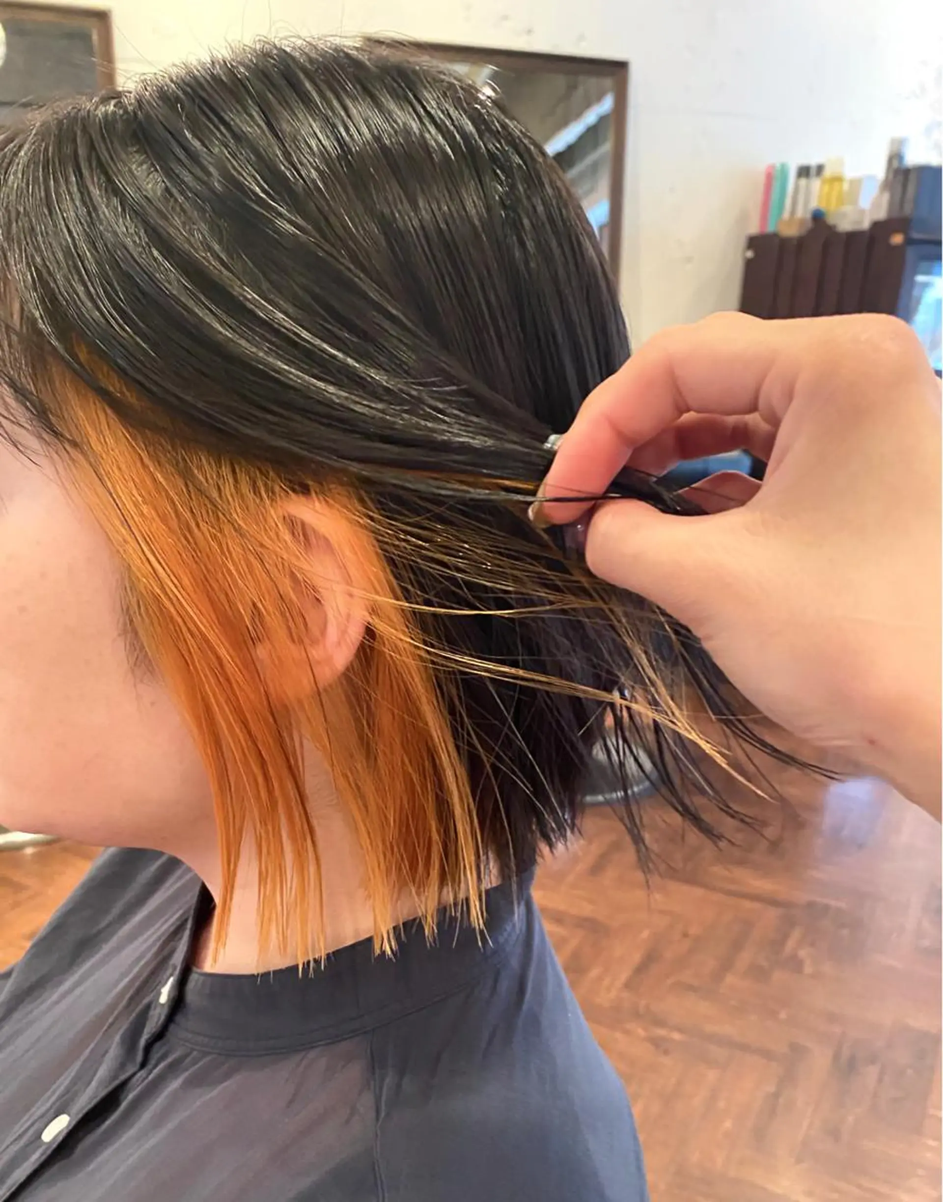 ショート カラー オレンジ イエローカラー 🌈🌸あおき みちる🌟💗のヘアスタイル