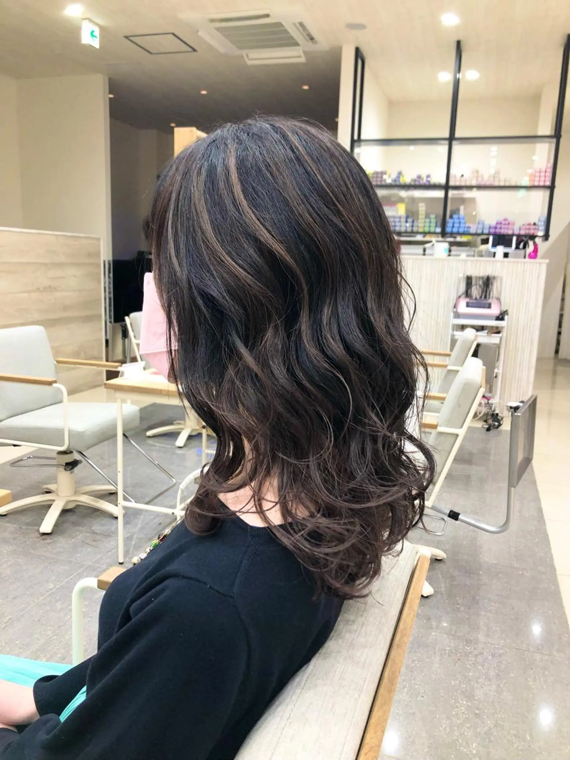 セミロング 太白区/白髪ぼかし ハイライト/千葉達人のヘアスタイル