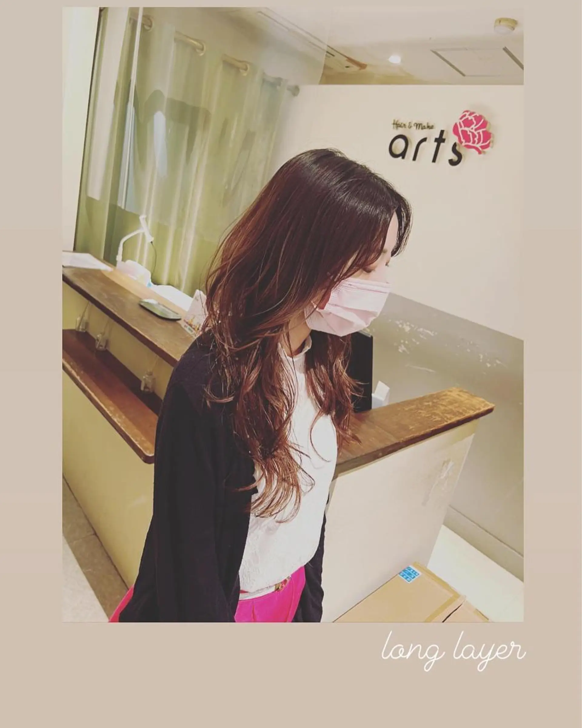 ロング レイヤーカット カット パーマ トリートメント ハイライト/インナー /ブリーチ/レイヤーのヘアスタイル