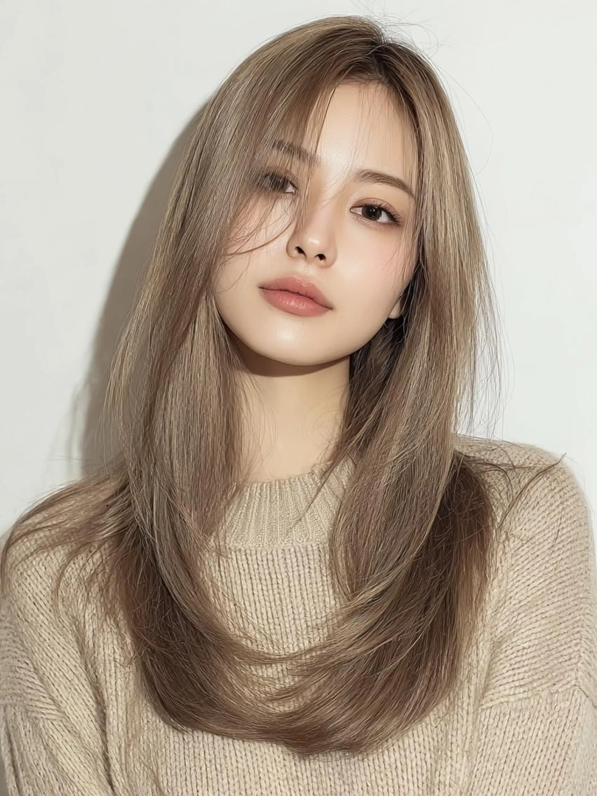 セミロング ヘアカラー ❄️透明感カラー❄️ メンズ✂️TOWAのヘアスタイル