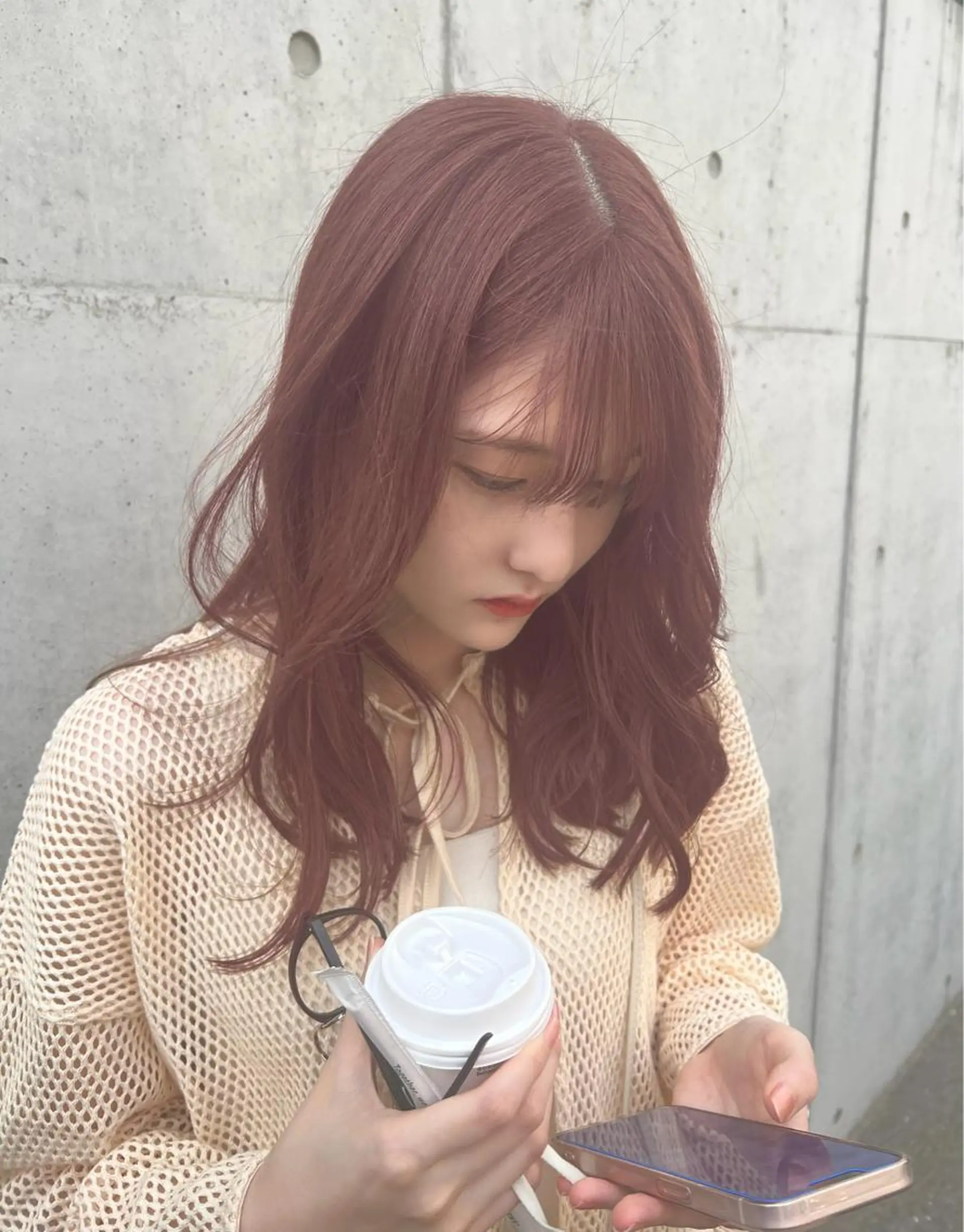 セミロング 顔周りカット カット ヘアカラー トリートメント 韓国ヘア🩶侑矢 艶髪透明感/福岡のヘアスタイル