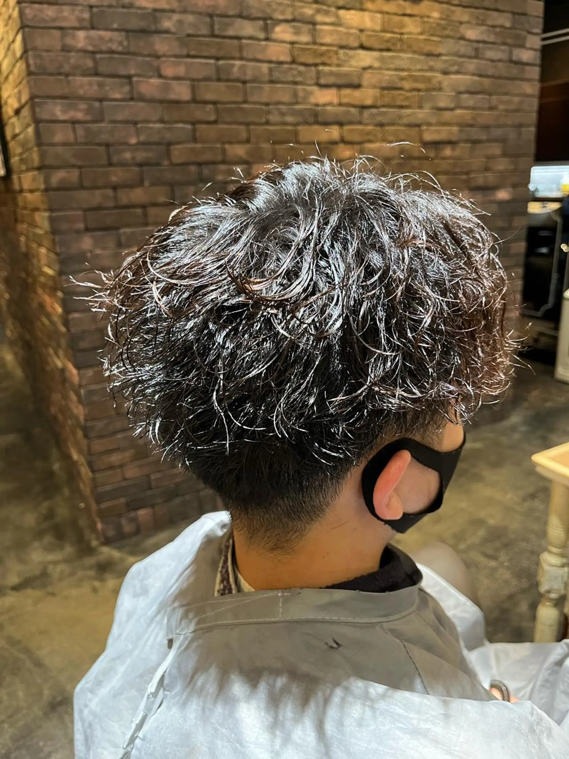 ショート カット パーマ 道下 颯人のヘアスタイル