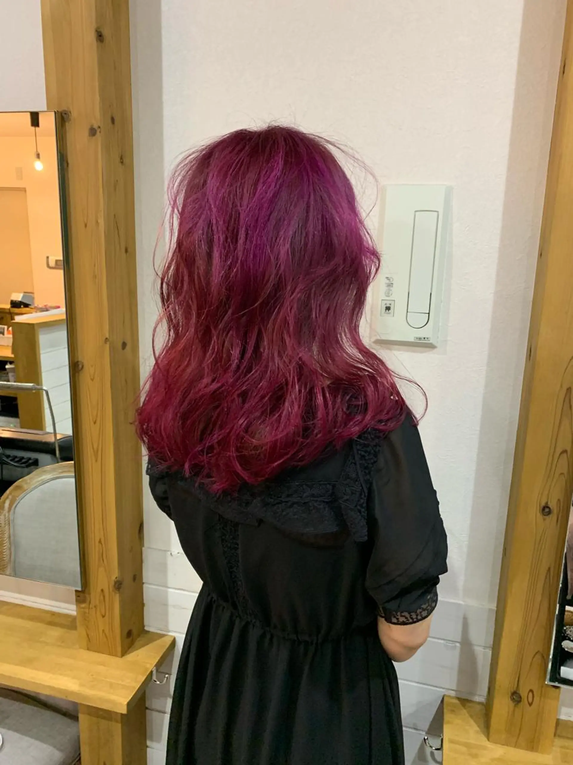 セミロング カラー ピンクカラー カット パーマ トリートメント カラー特化サロン大阪 ルービック江坂/新城のヘアスタイル