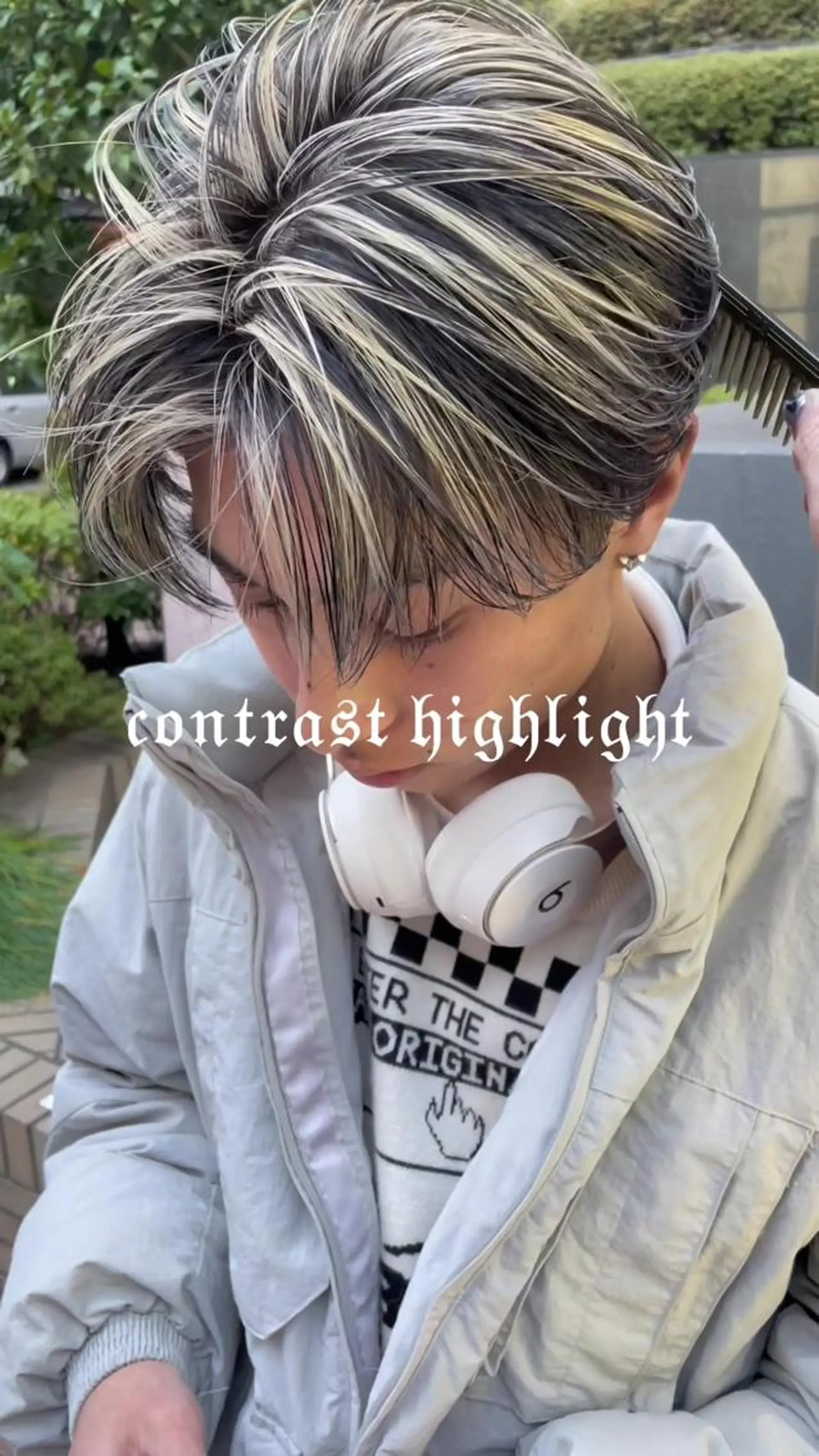 ショート カラー ハイライトカラー ハイライト マンスルージュ博多店所属・バレイヤージュ＆ 高発色カラー／市川のヘアスタイル