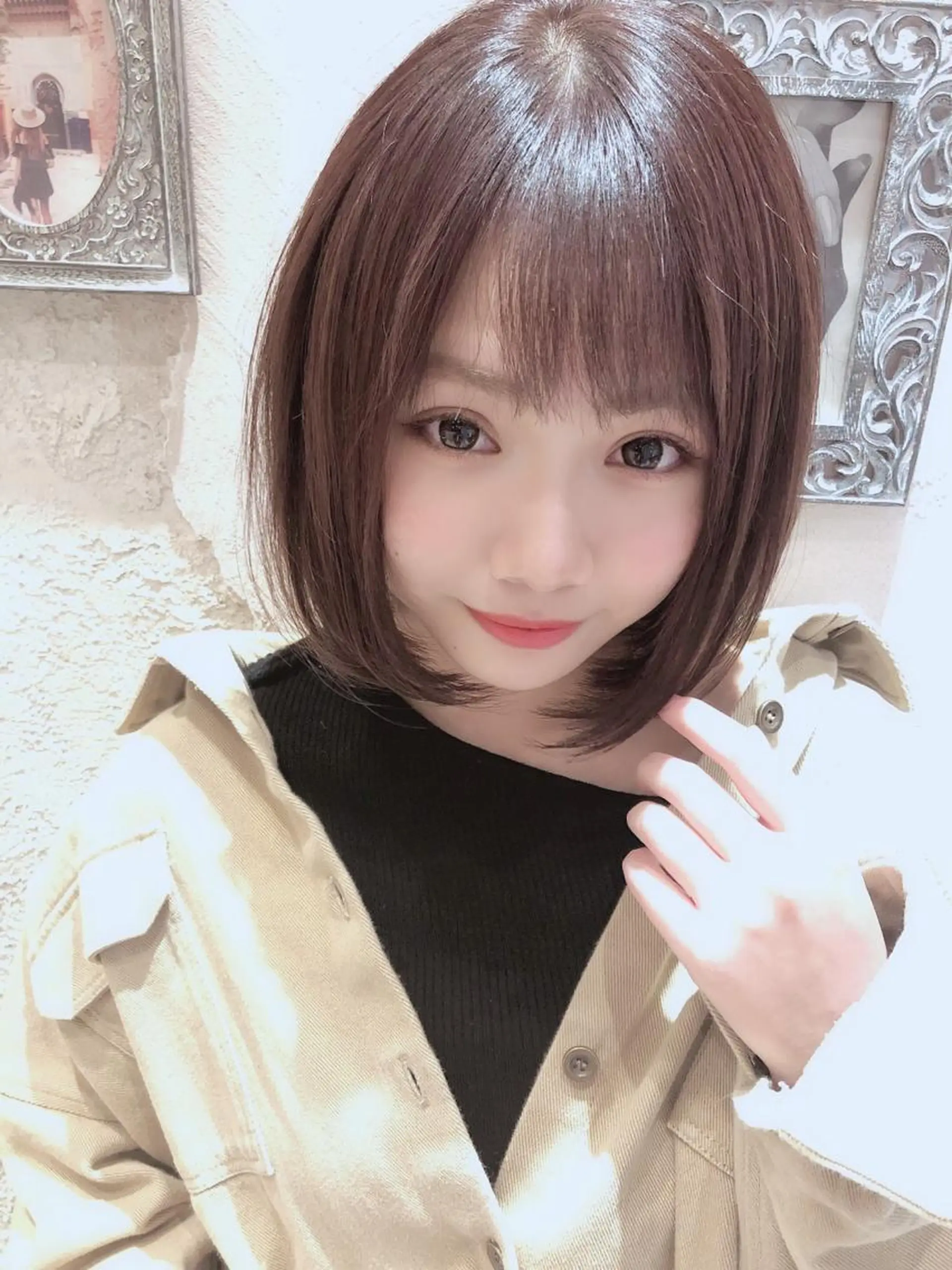 ミディアム ボブ カット ヘアカラー トリートメント 代表山口ひな 髪質改善のプロのヘアスタイル