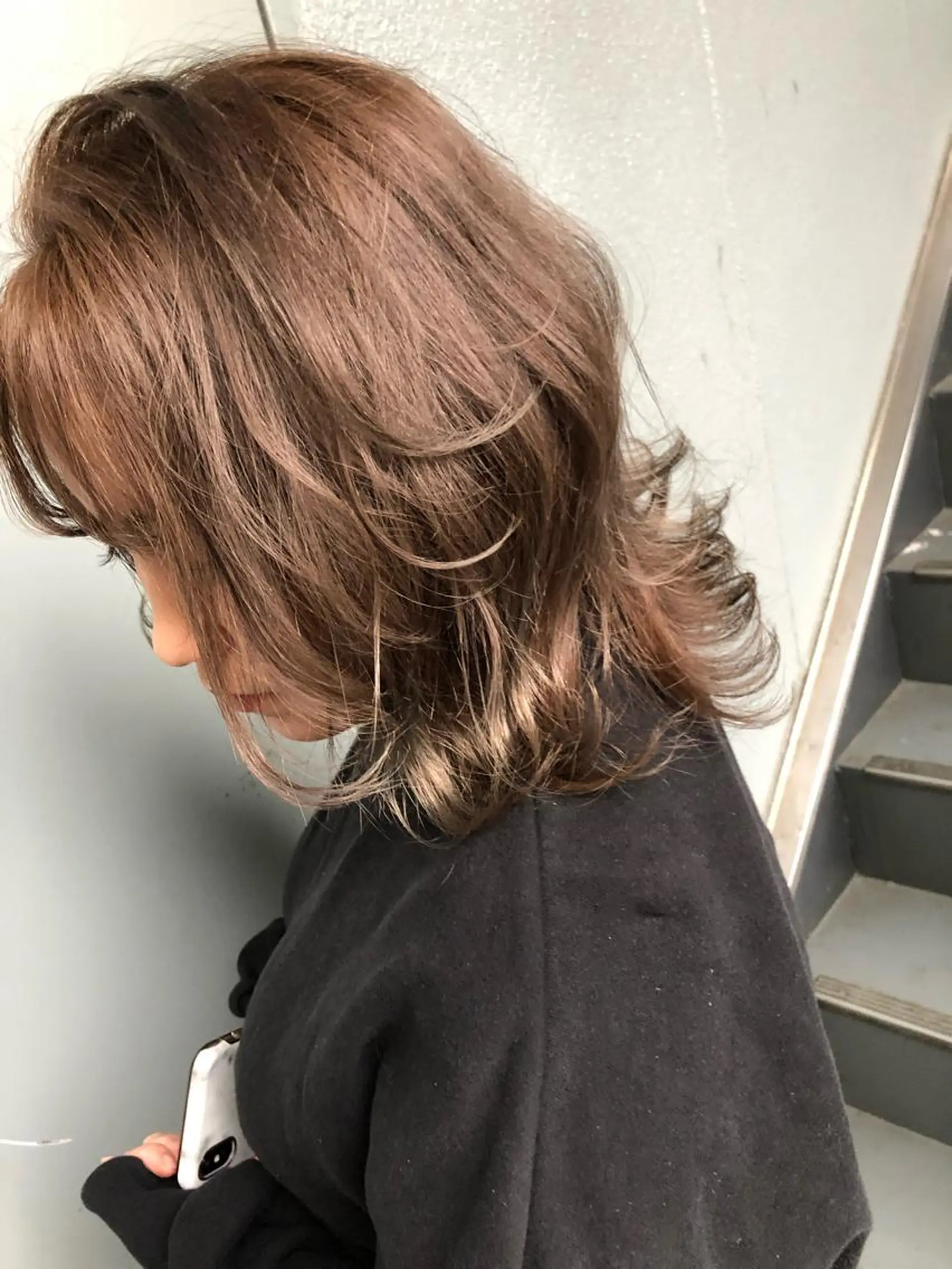 ミディアム カラー ブラウンカラー グレージュ ヘアカラー PSY(サイ)池袋 金田尚久🎨のヘアスタイル