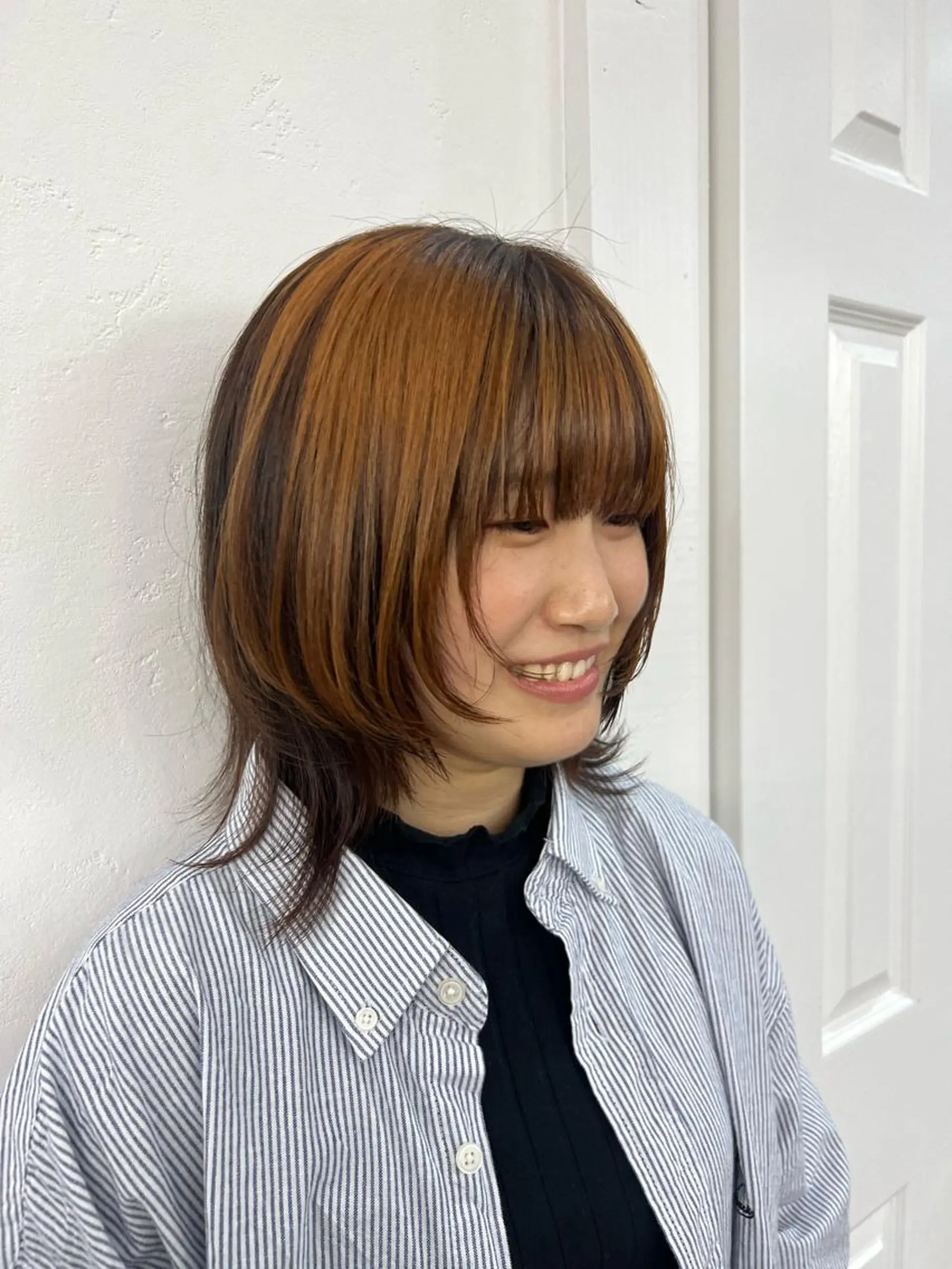 ミディアム カット ヘアカラー トリートメント MION✂️ 似合わせカットのヘアスタイル