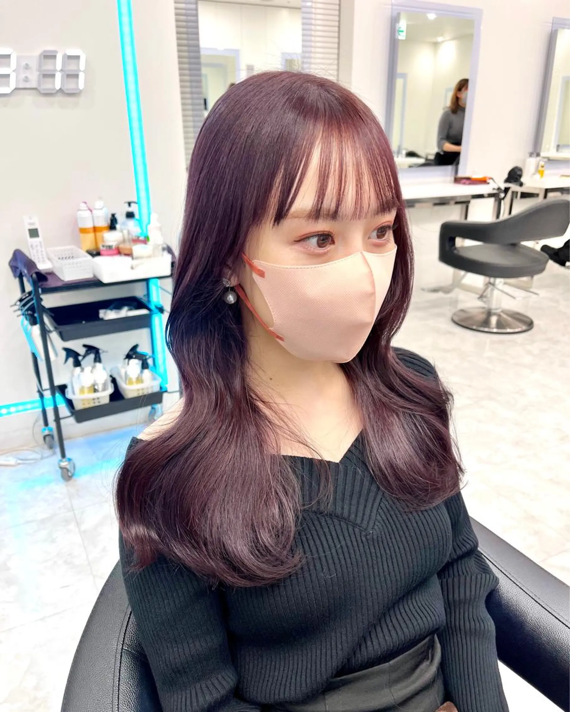 ロング カット ヘアカラー トリートメント RIKO👼🏻💓 韓国ガーリーのヘアスタイル