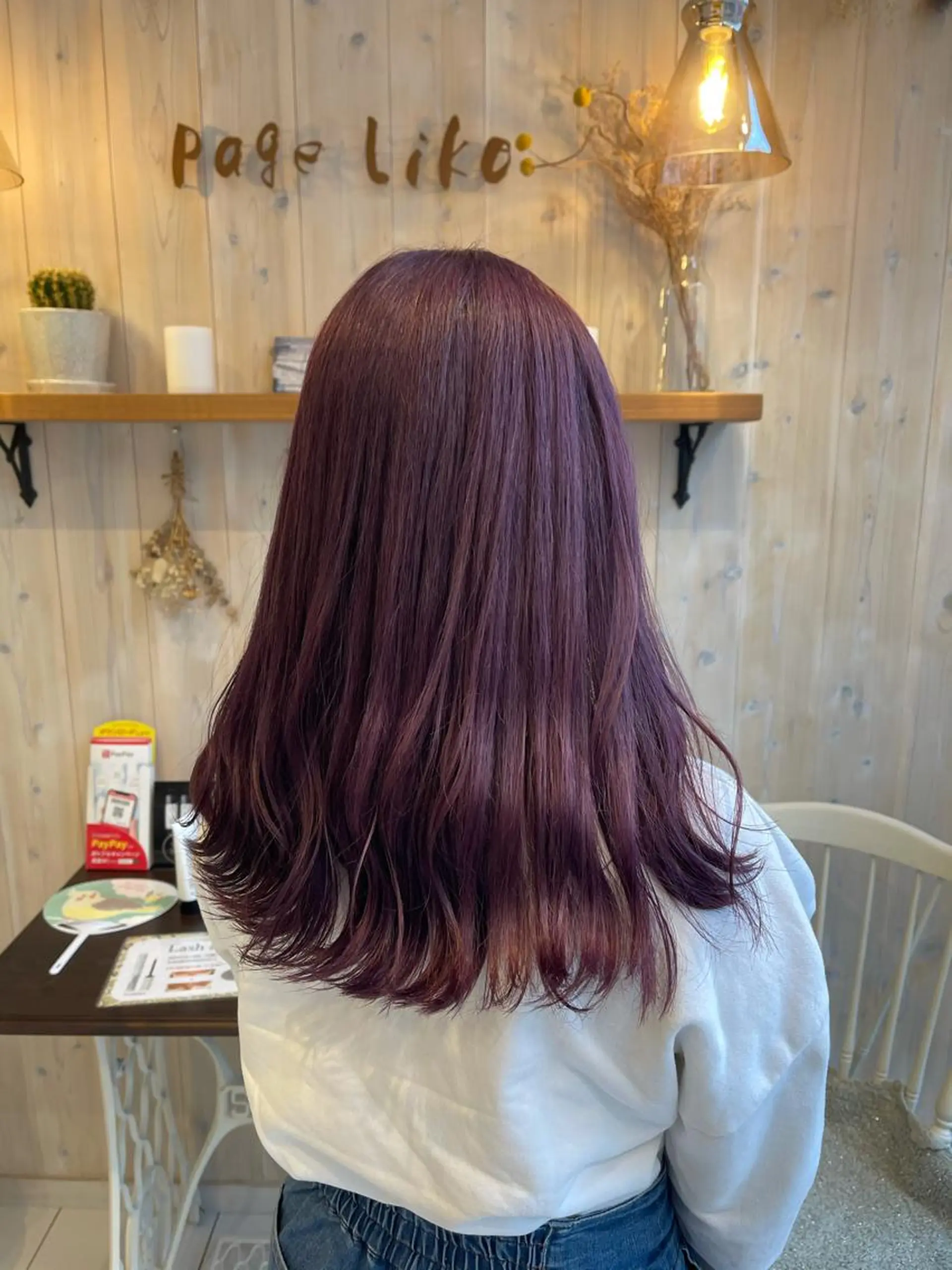 セミロング カラー ピンクカラー ピンクパープル パープルカラー ヘアカラー トリートメント アニメオタク美容師/ miharuのヘアスタイル