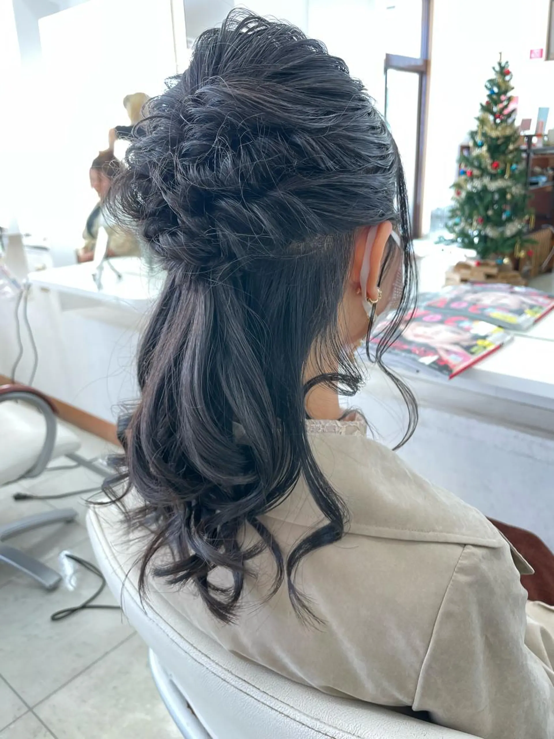 ロング ヘアアレンジ ハーフアップ 結婚式・ブライダル ヘアセット いけだ ゆうのヘアスタイル