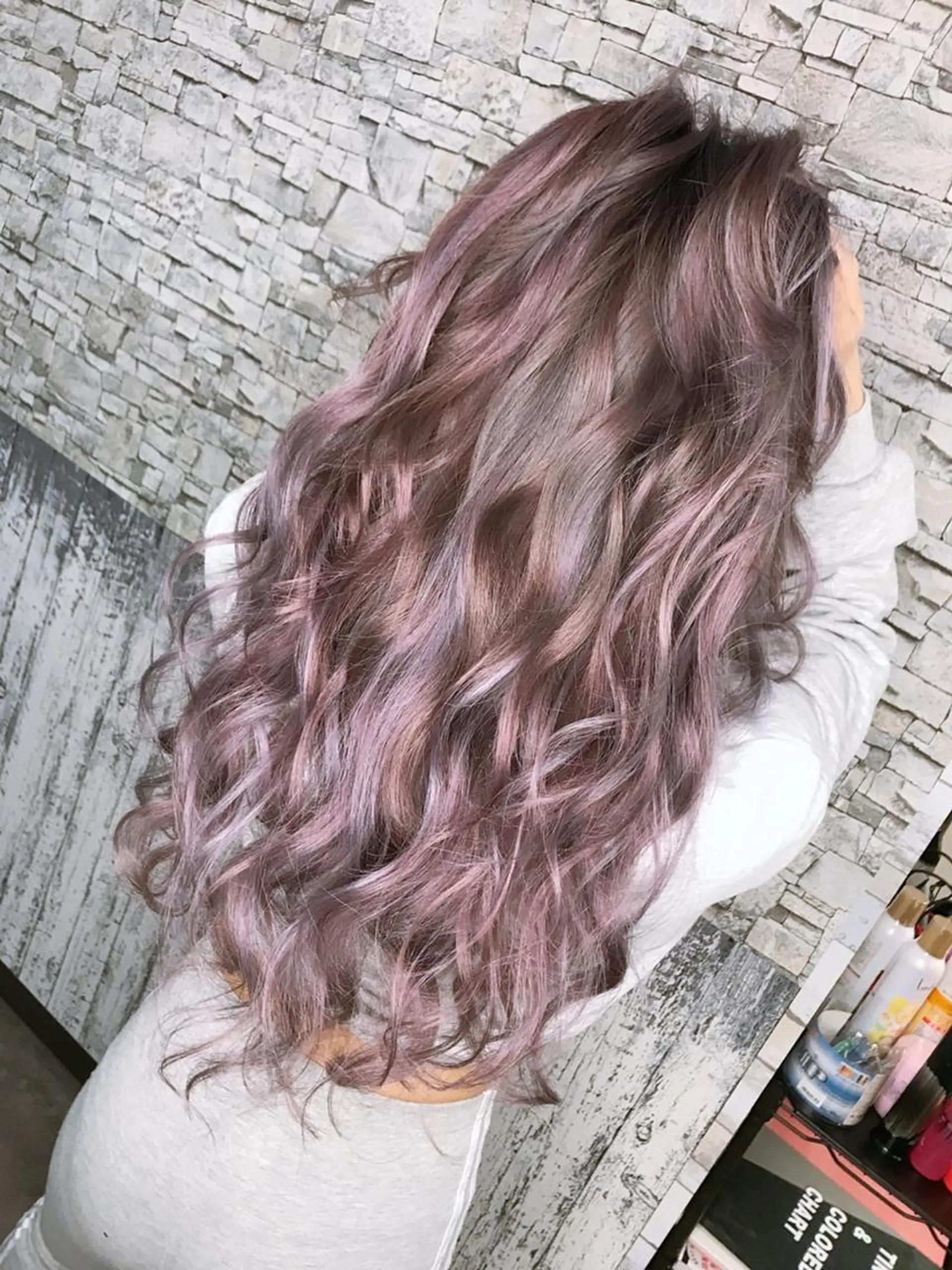 カラー ロング シールエクステ エクステ エクステ 最高級シールエクステ 💜Fave/あかねのヘアスタイル