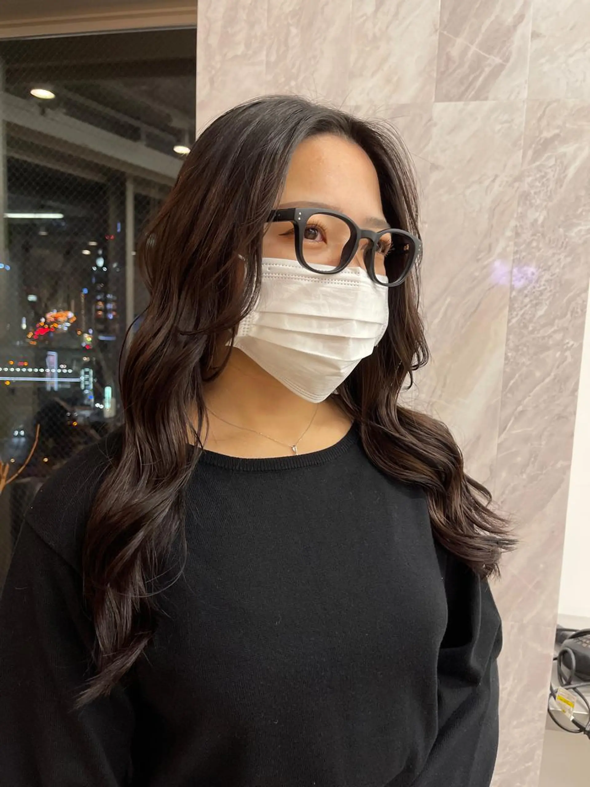 ロング 顔まわりレイヤー 顔周りカット 韓国風ヘア レイヤーカット カット himeka🪽 アレンジ/ブリーチのヘアスタイル