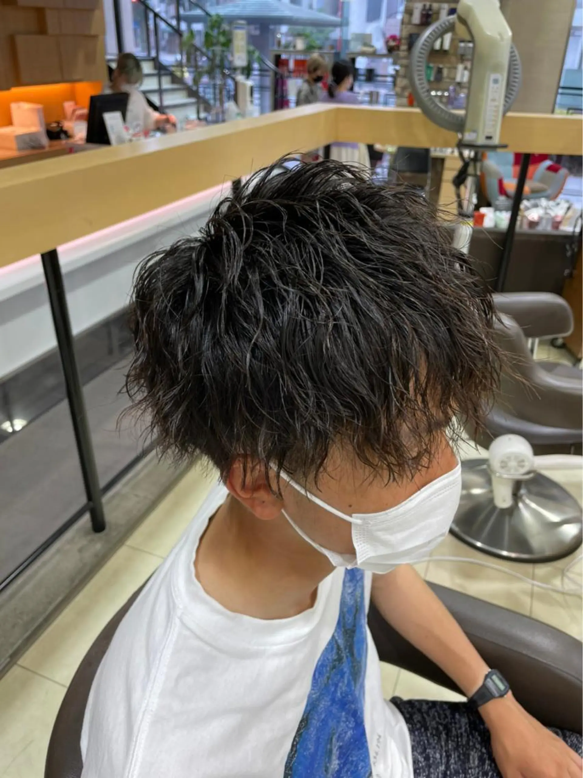 ミディアム カラー パーマ メンズ カット パーマ メンズ特化 【かな】のヘアスタイル