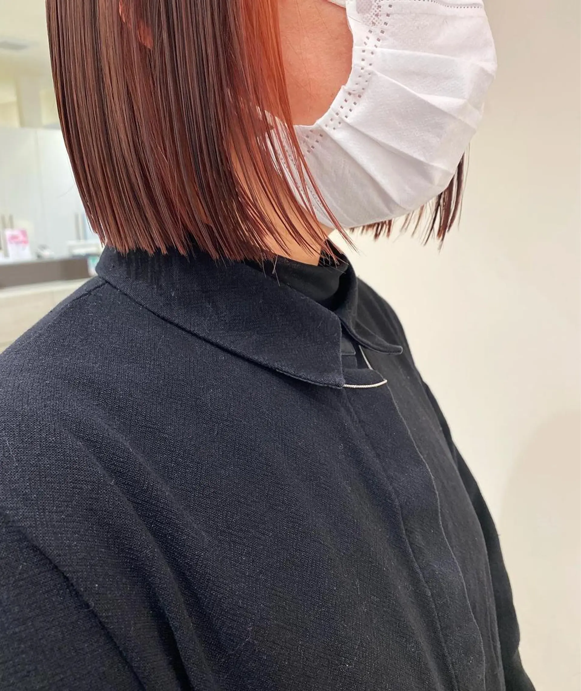 ミディアム カラー ボブ レイヤーカット/ ハイライト　千咲季のヘアスタイル