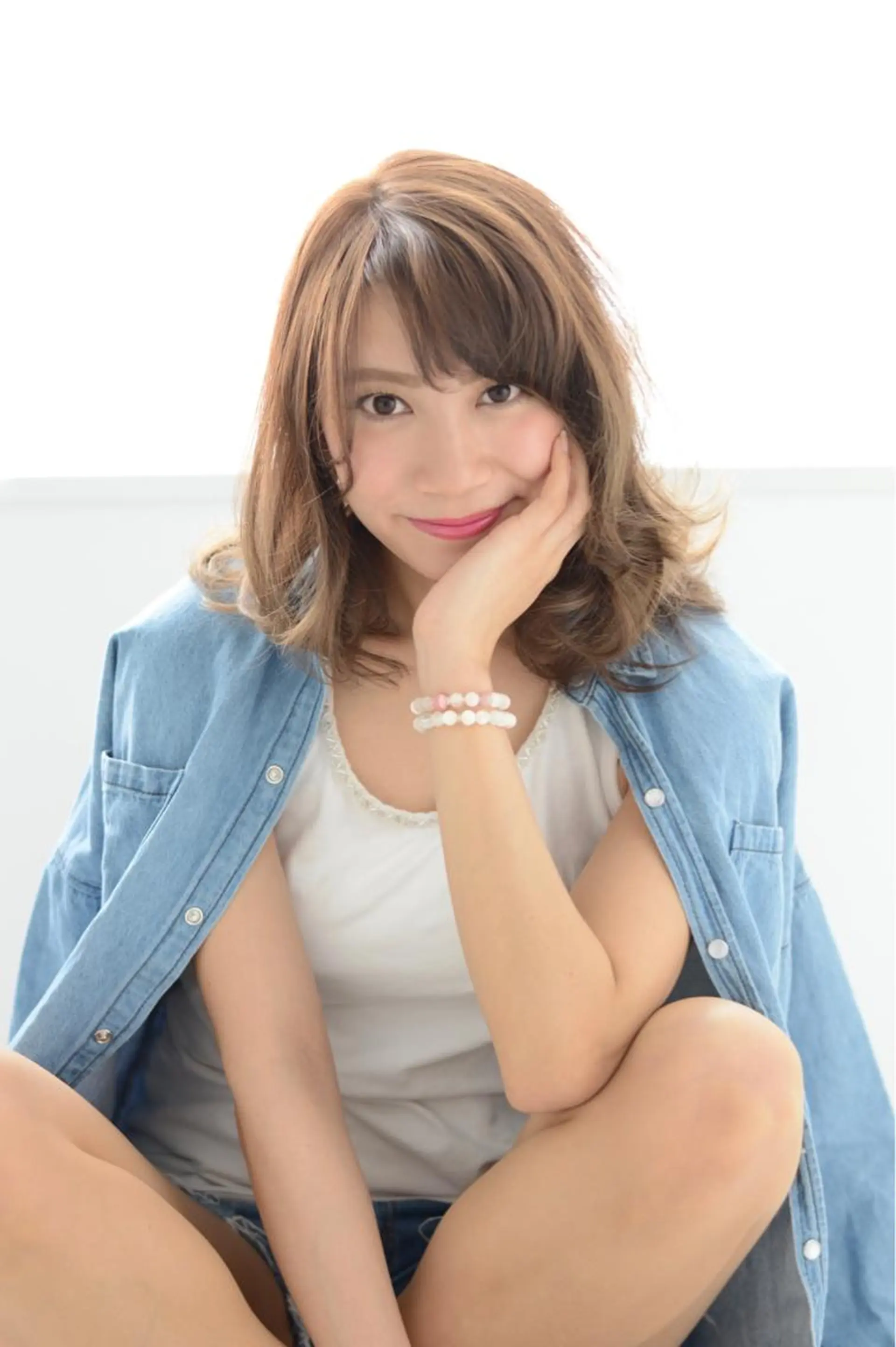 セミロング カラー パーマ テラモト カズヨシのヘアスタイル