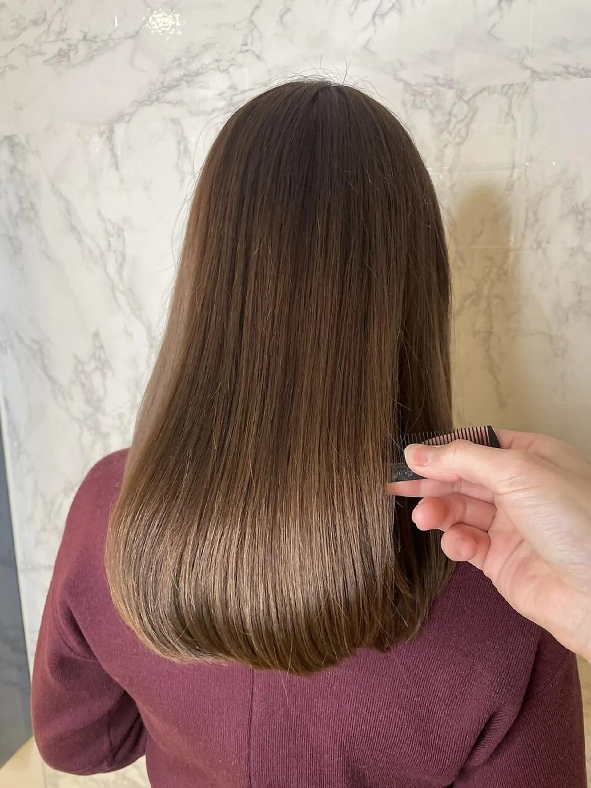 セミロング カラー 髪質改善・縮毛矯正 濱　泰賀のヘアスタイル