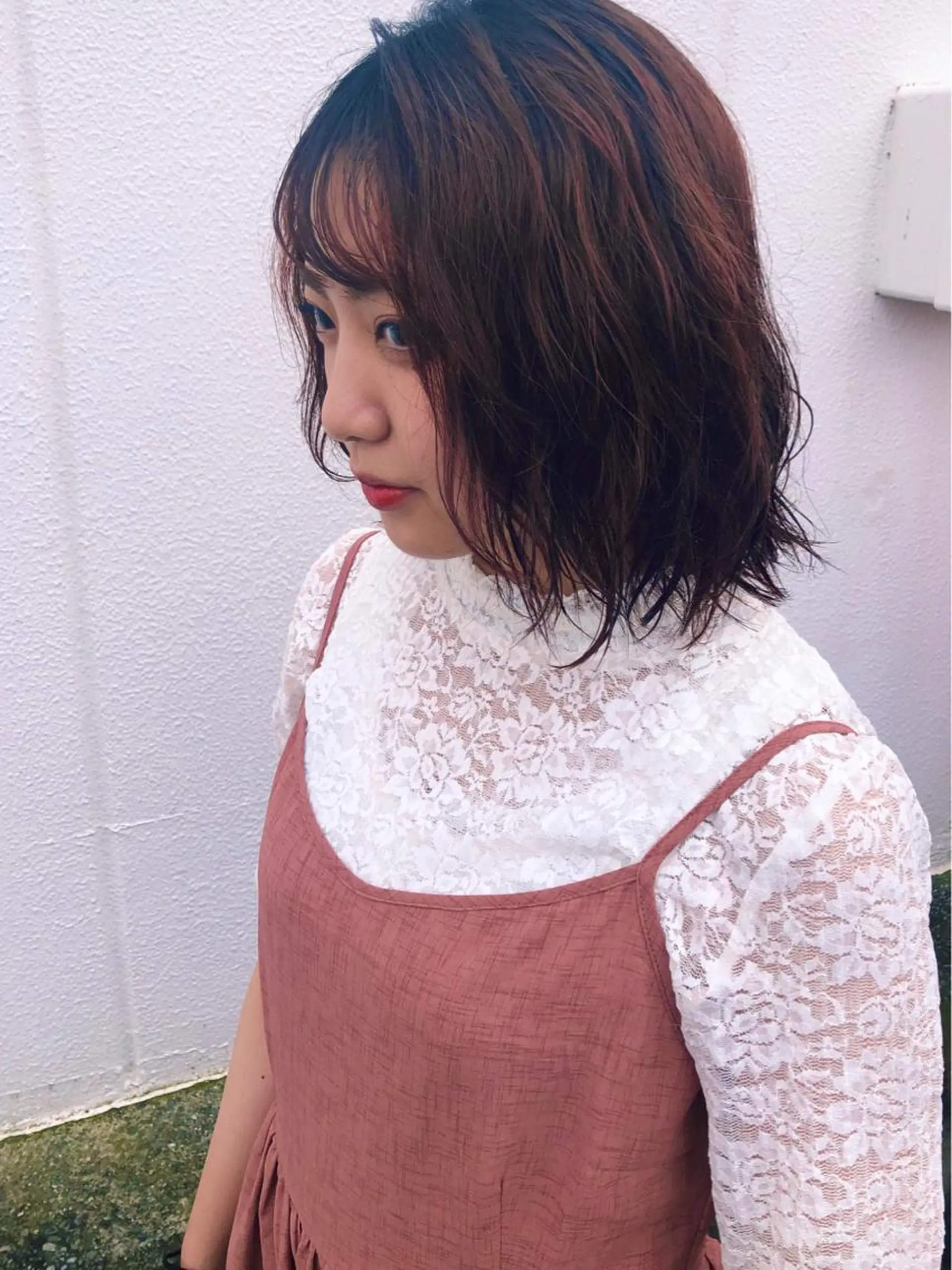 ミディアム カラー ケアブリーチ /髪質 改善/古橋圭史郎のヘアスタイル