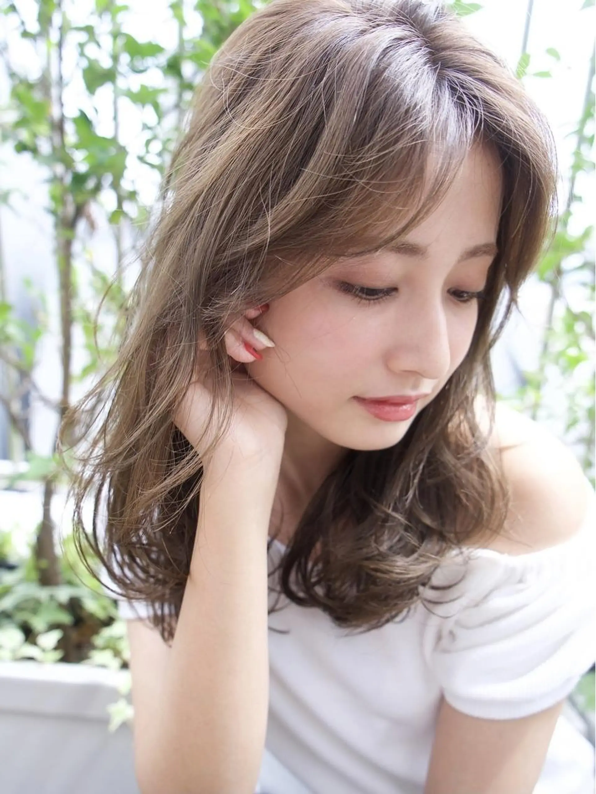 ミディアム カット ヘアカラー トリートメント 艶感透明感カラー 🫧たけ🫧のヘアスタイル
