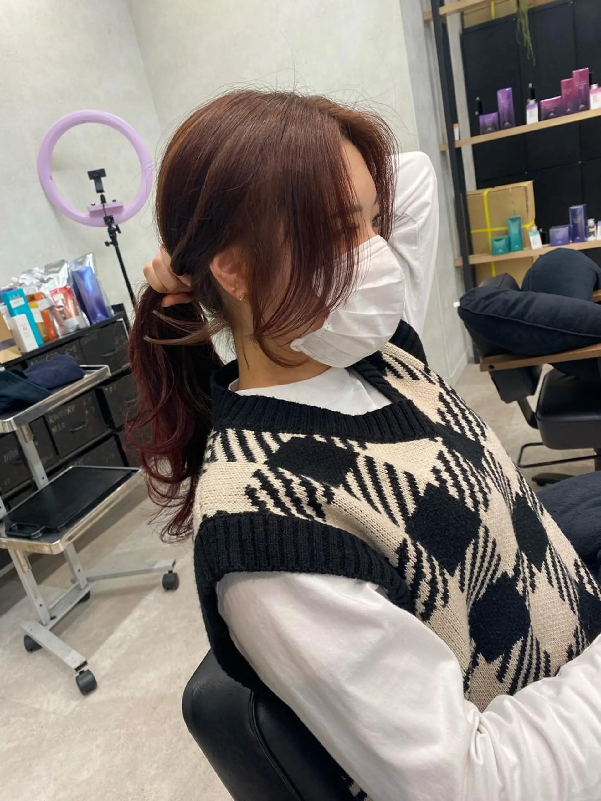 ロング 韓国風ヘア メンズ縮毛矯正 ニュアンスパーマのヘアスタイル