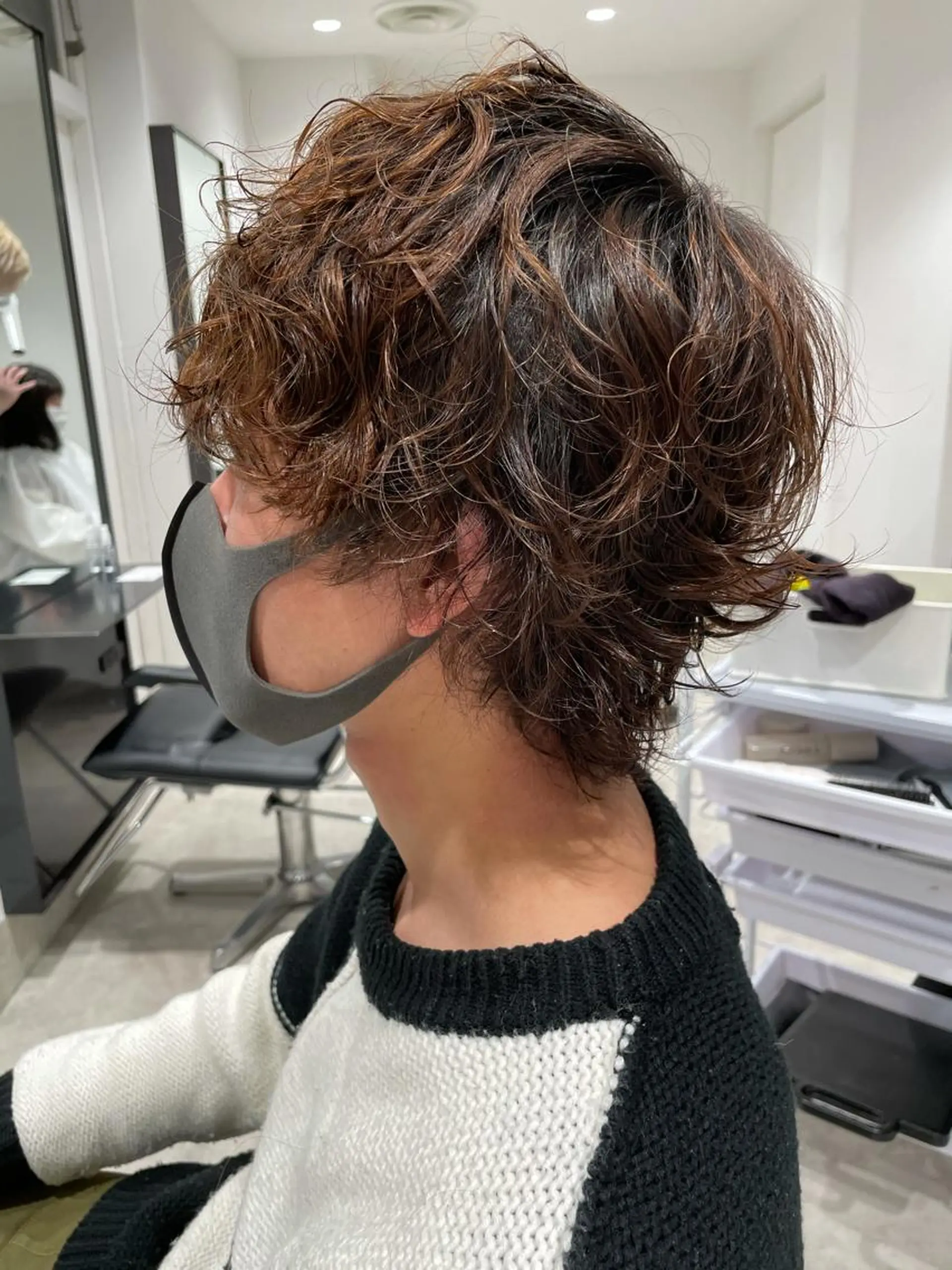 ショート カラー パーマ ヘアアレンジ メンズ パーソナルカラー合わ せたカラー🤍なつみのヘアスタイル