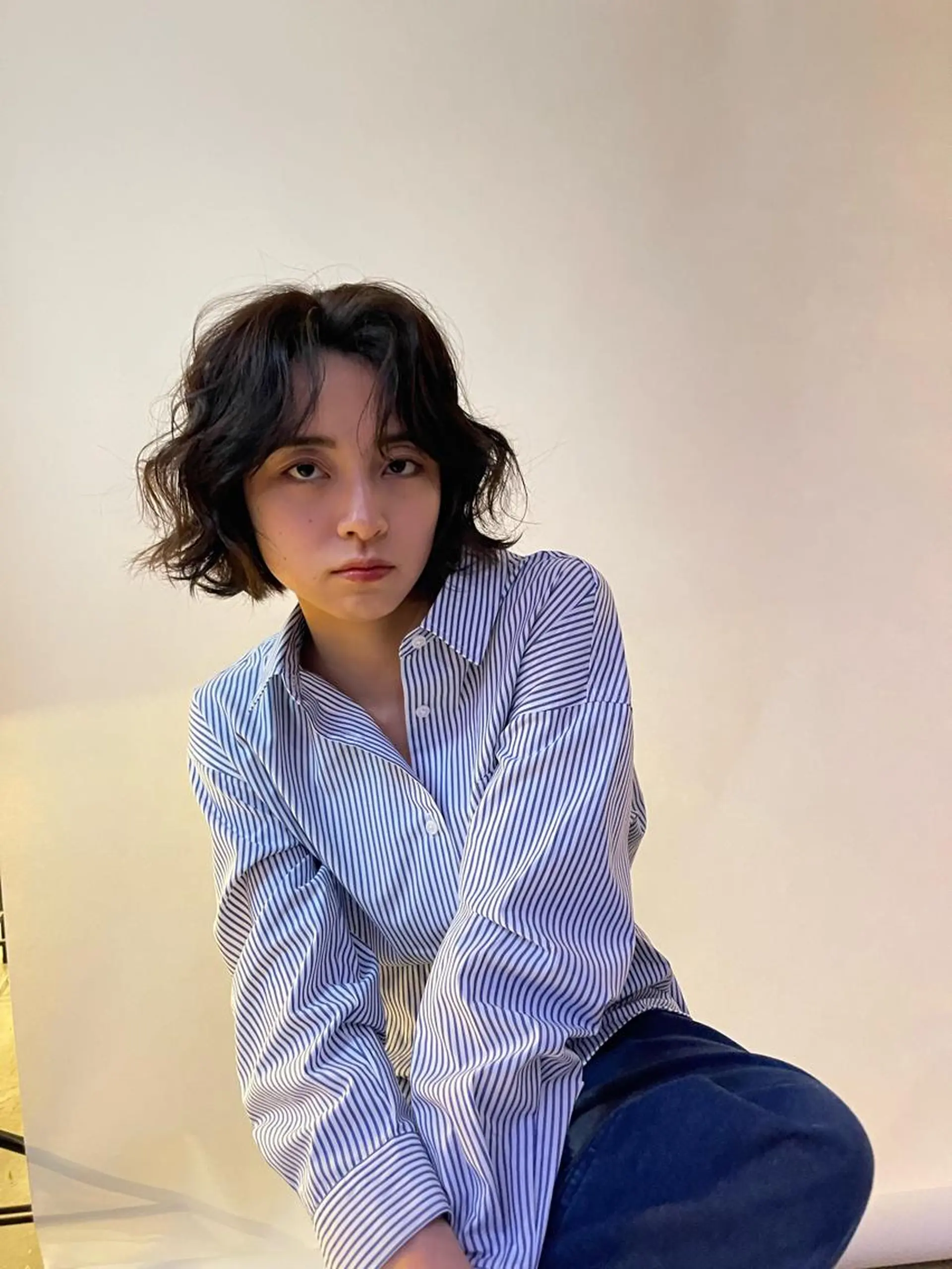 ミディアム パーマ 朝ラクパーマ 透明感カラー横山大樹のヘアスタイル