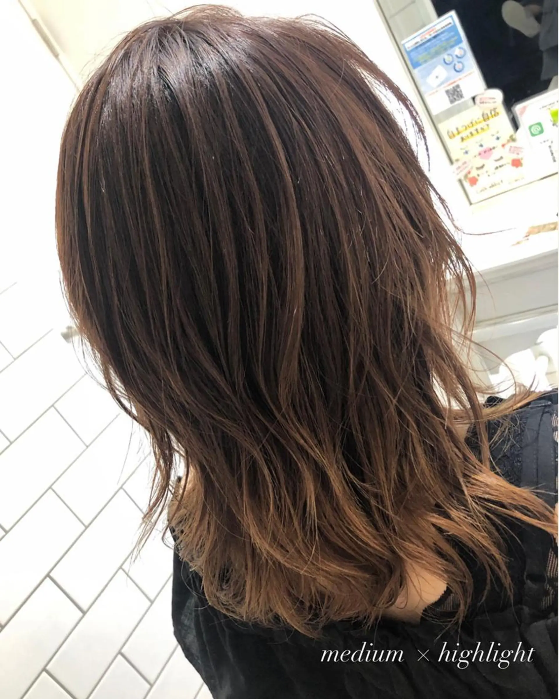 ミディアム カラー ハイライトカラー ハイライト 【大人髪】men's パーマ/潤艶髪のヘアスタイル