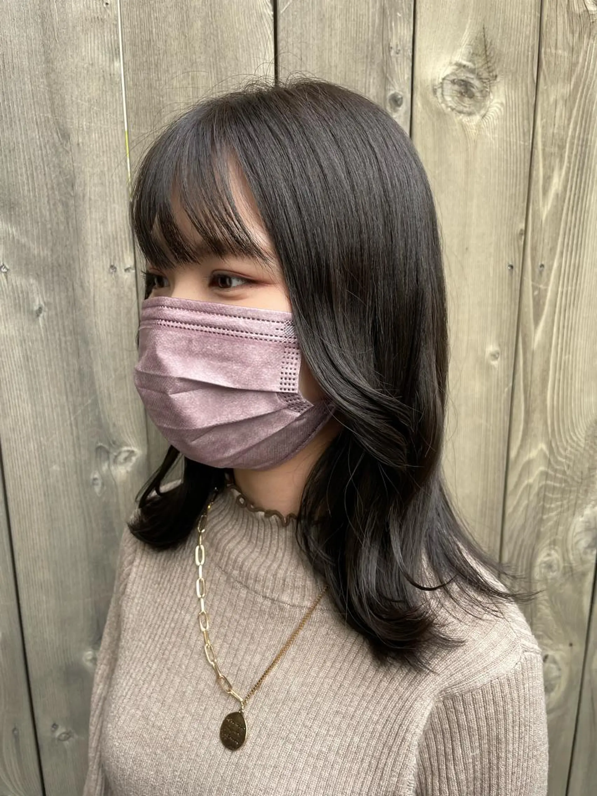 ミディアム くびれヘア 顔周りカット 韓国風ヘア カット ヘアカラー トリートメント 韓国風カット/ 髪質改善 黒崎のヘアスタイル