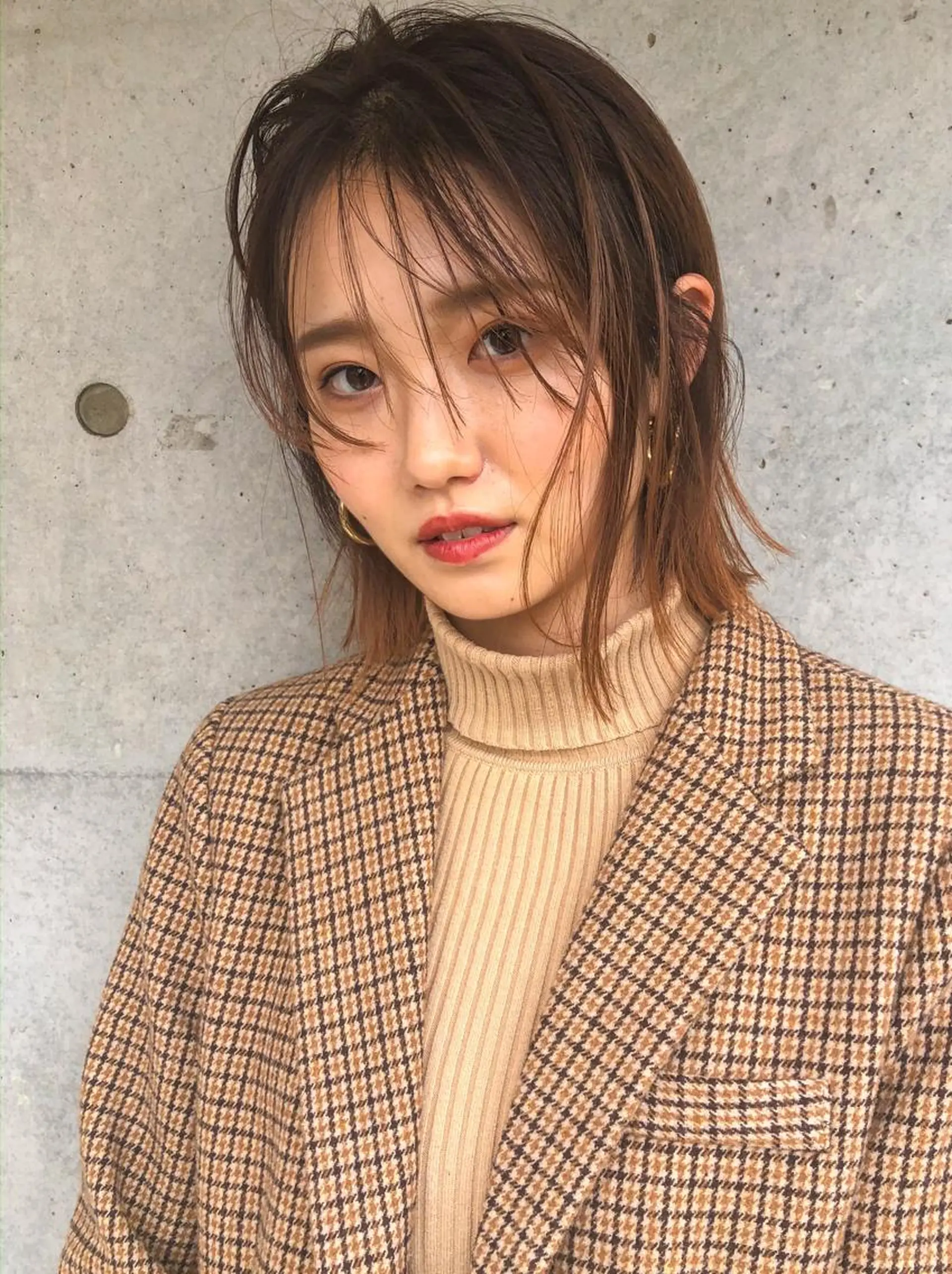 ミディアム カット ヘアカラー トリートメント nessヤマサキ リュウタのヘアスタイル