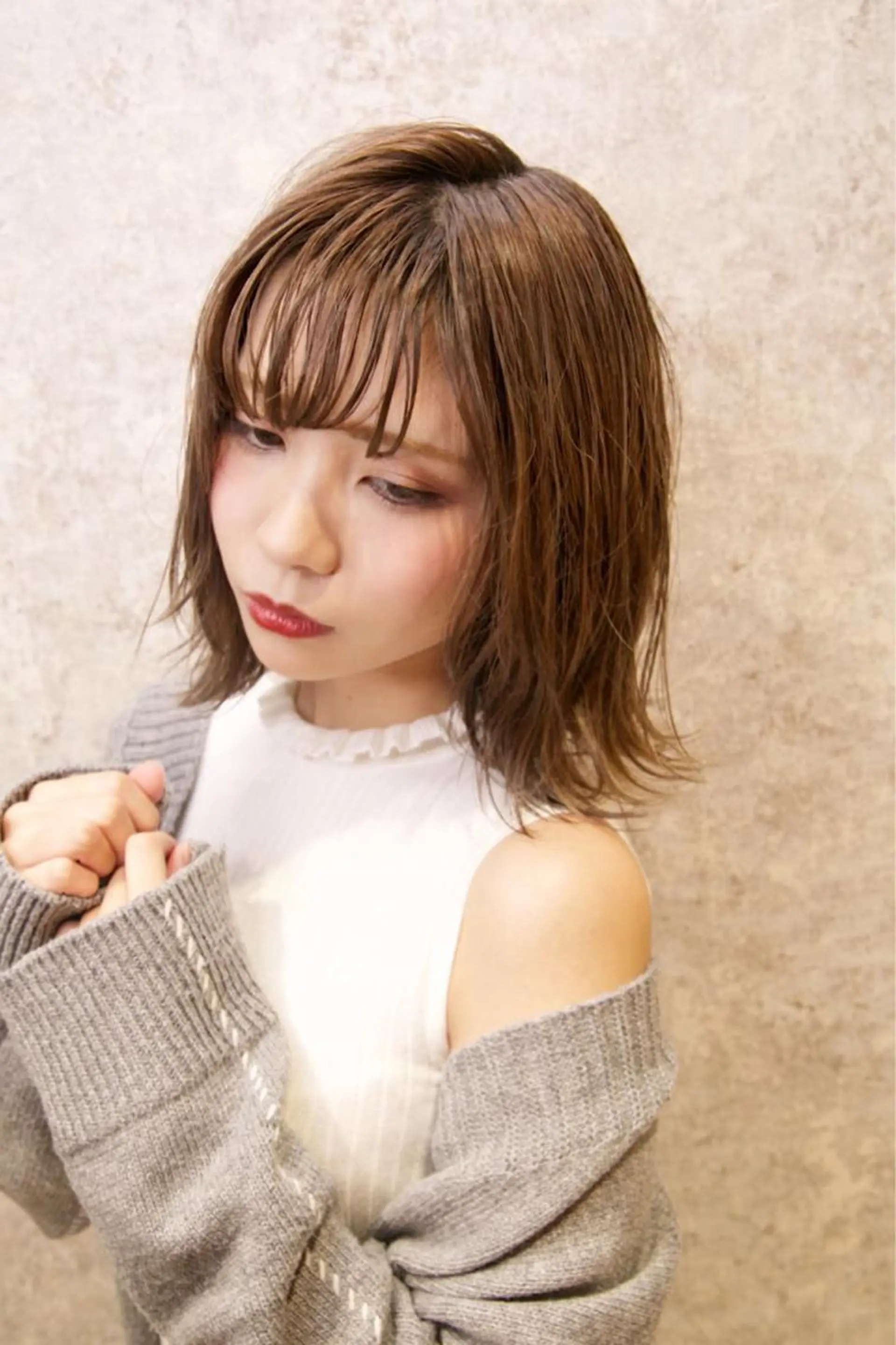 ミディアム カラー ケアブリーチ /髪質 改善/古橋圭史郎のヘアスタイル