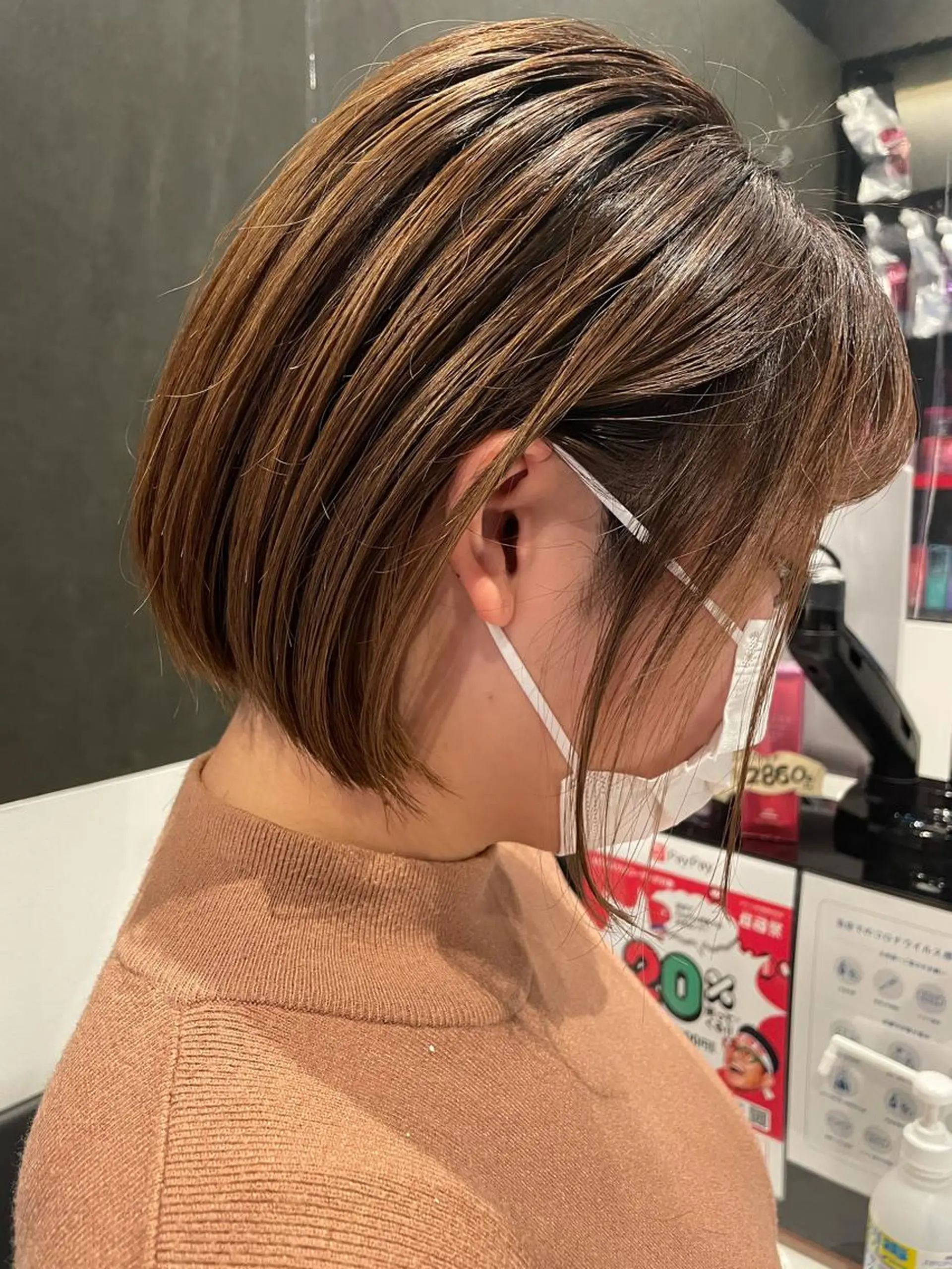 ショート カラー ボブ メンズヘア特化 崎田 成人のヘアスタイル