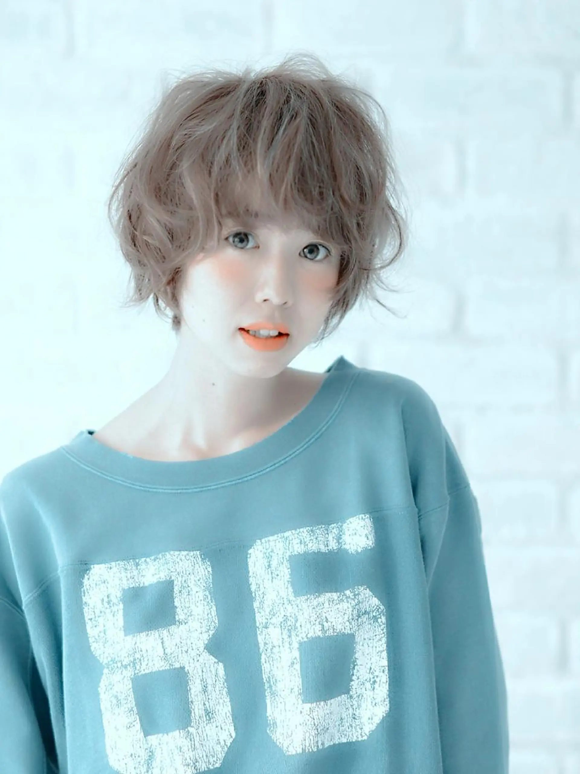 ショート カラー パーマ ショートボブ ハイライトカラー ボブ ハイライト ショートヘア 廣島 隆弘のヘアスタイル