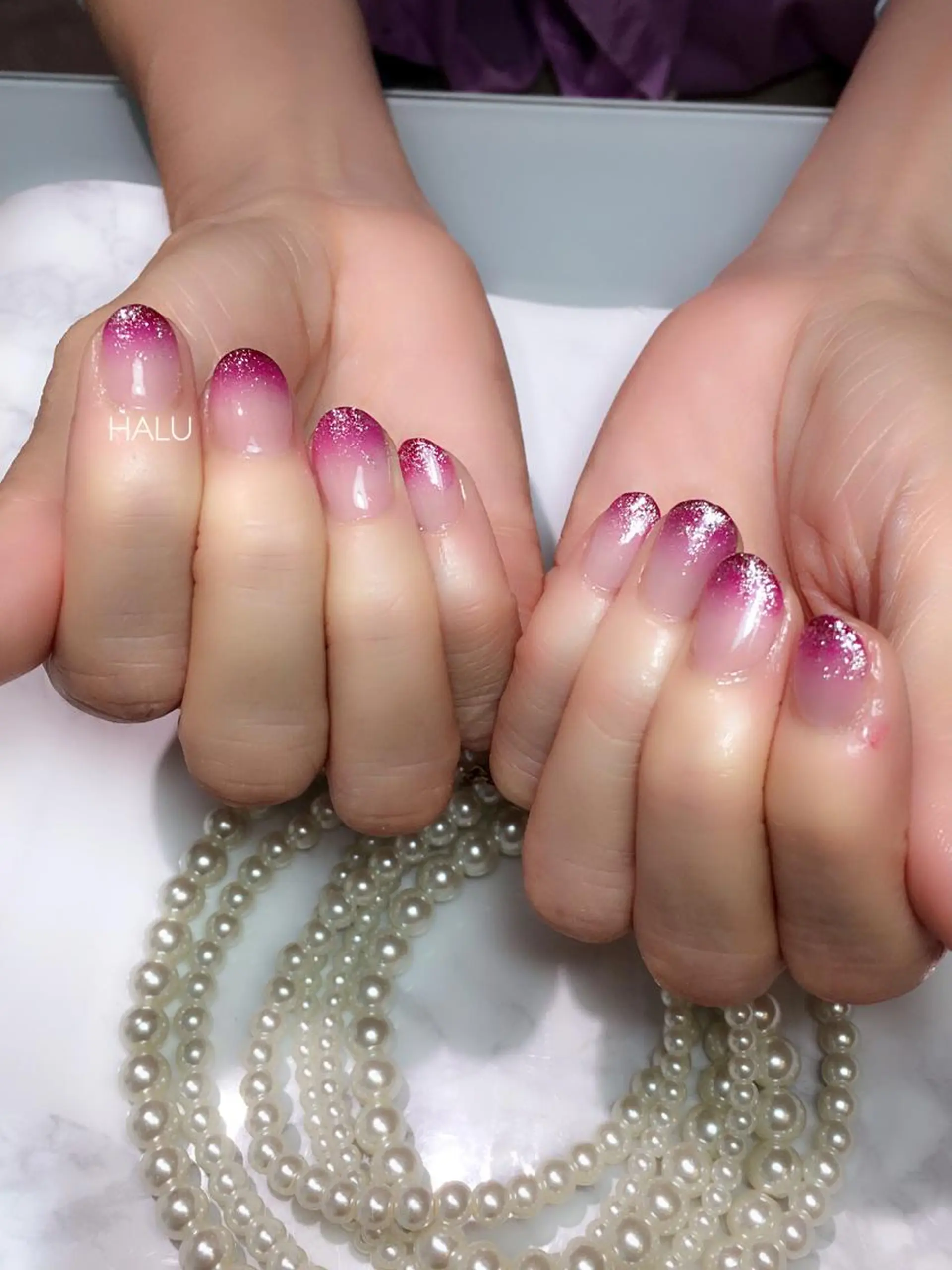 ネイル ゴージャス グラデーション ラメ(グリッター) HALU ハルのネイルデザイン